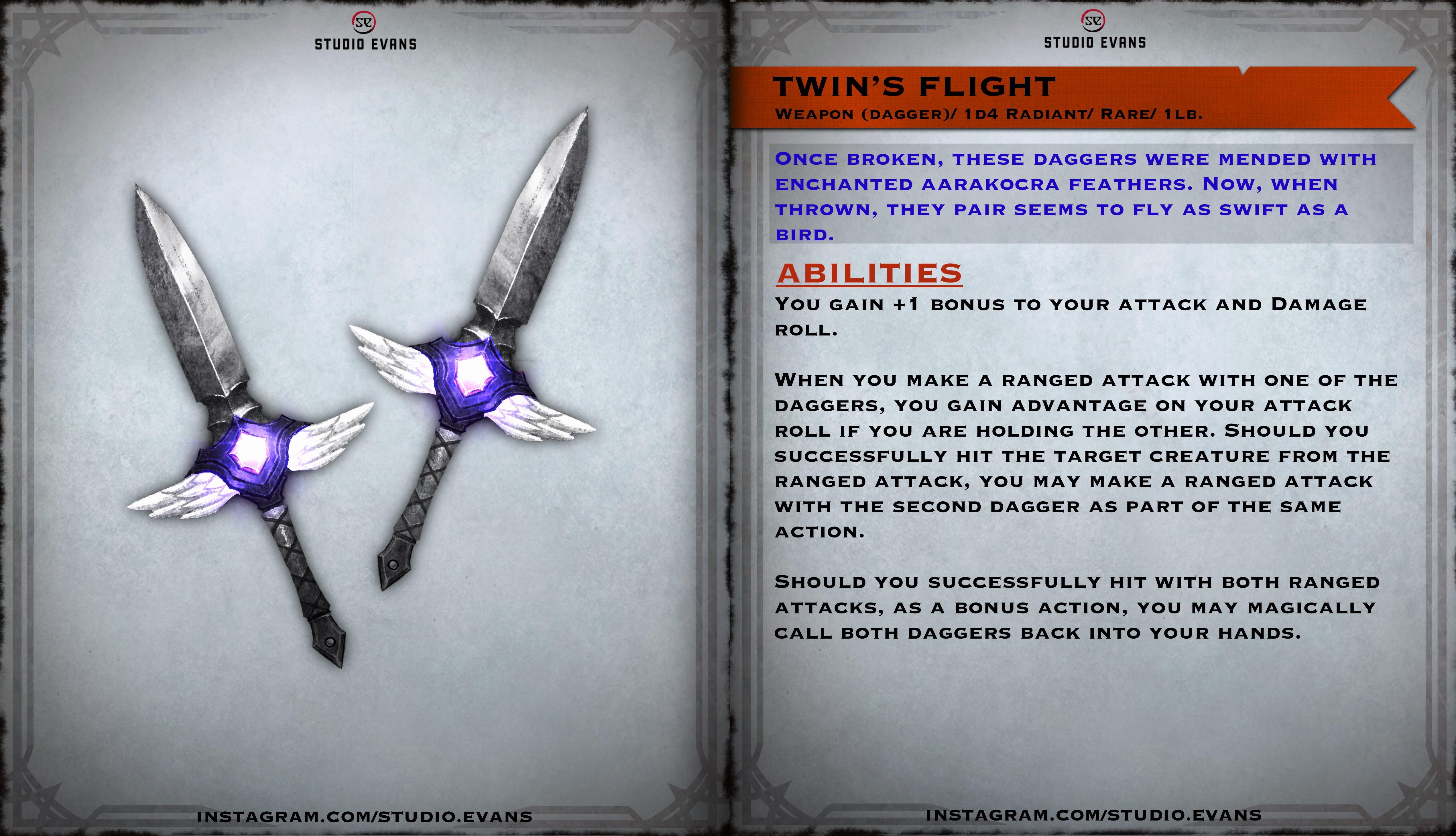 Twins Flight Daggers r/DnDHomebrew