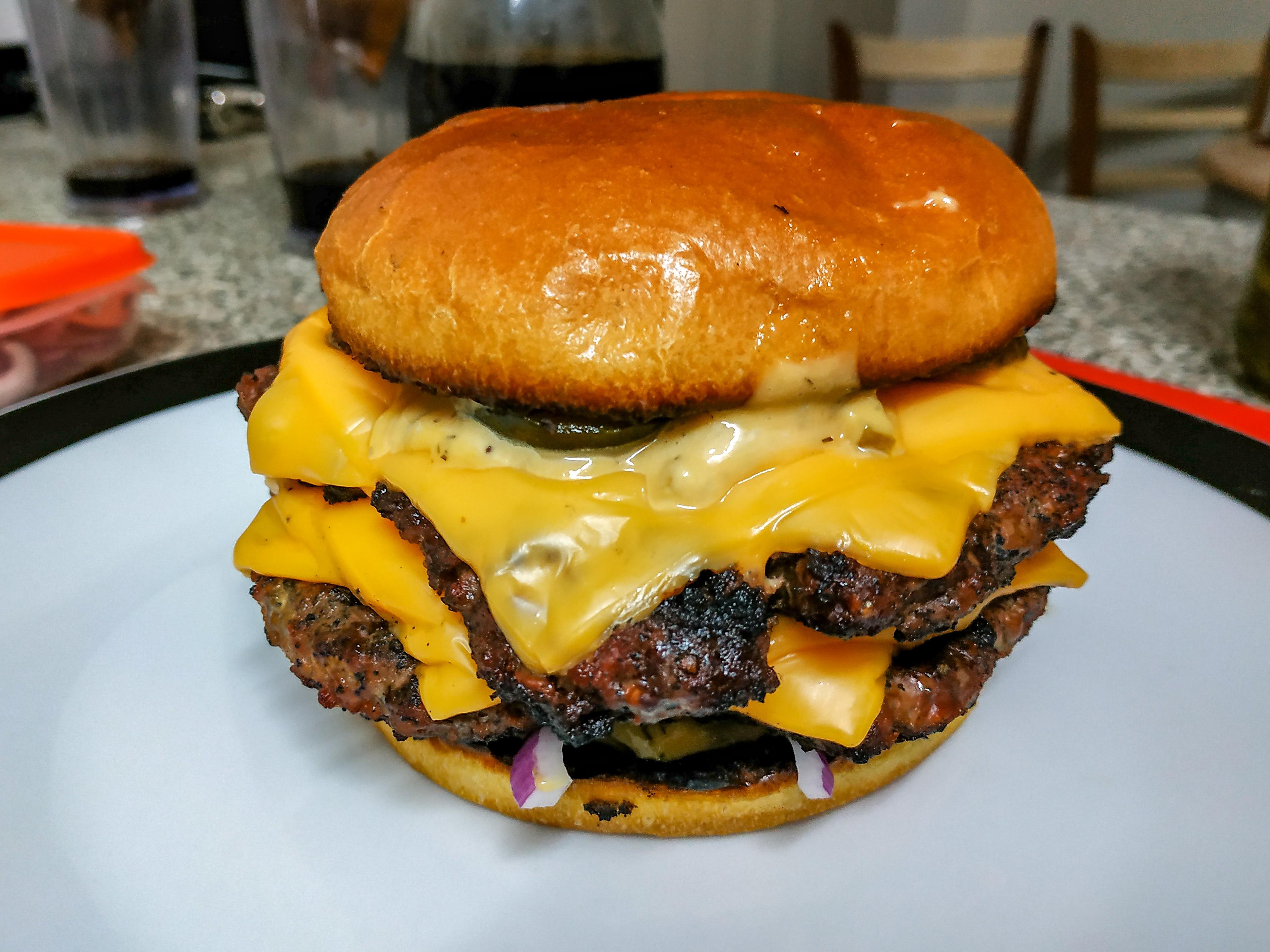Homemade XL Double Cheeseburger r/burgers