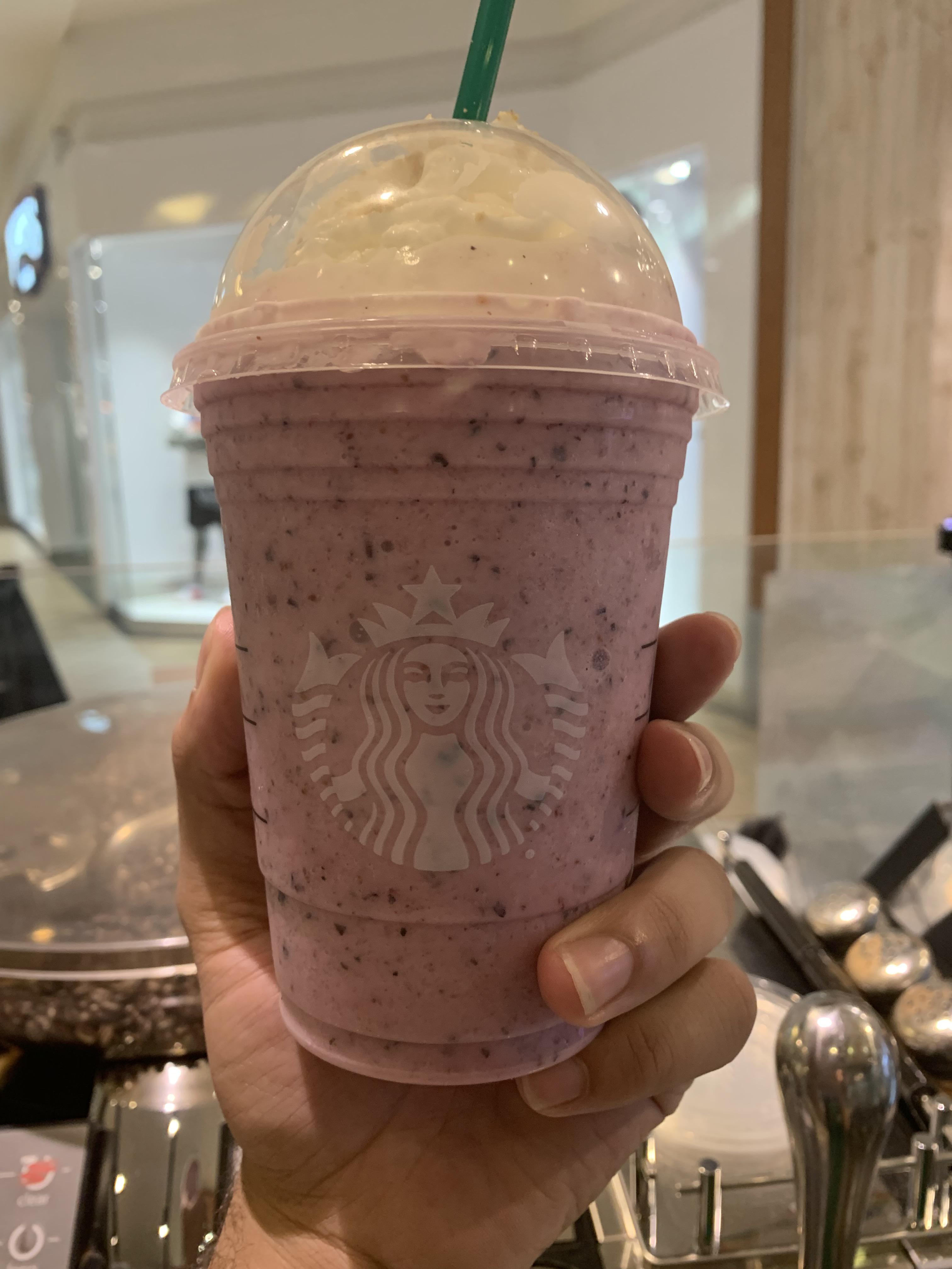 Double blueberry muffin frapp creme base frapp with blueberry juice