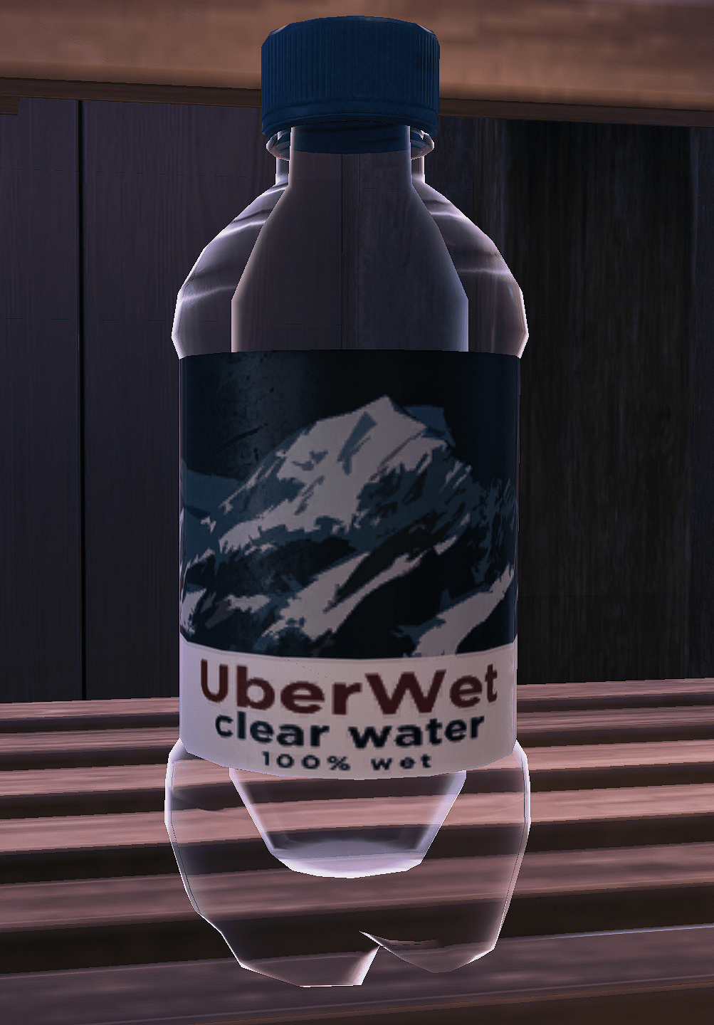 Haven Island bottled water. 100 wet. HiTMAN