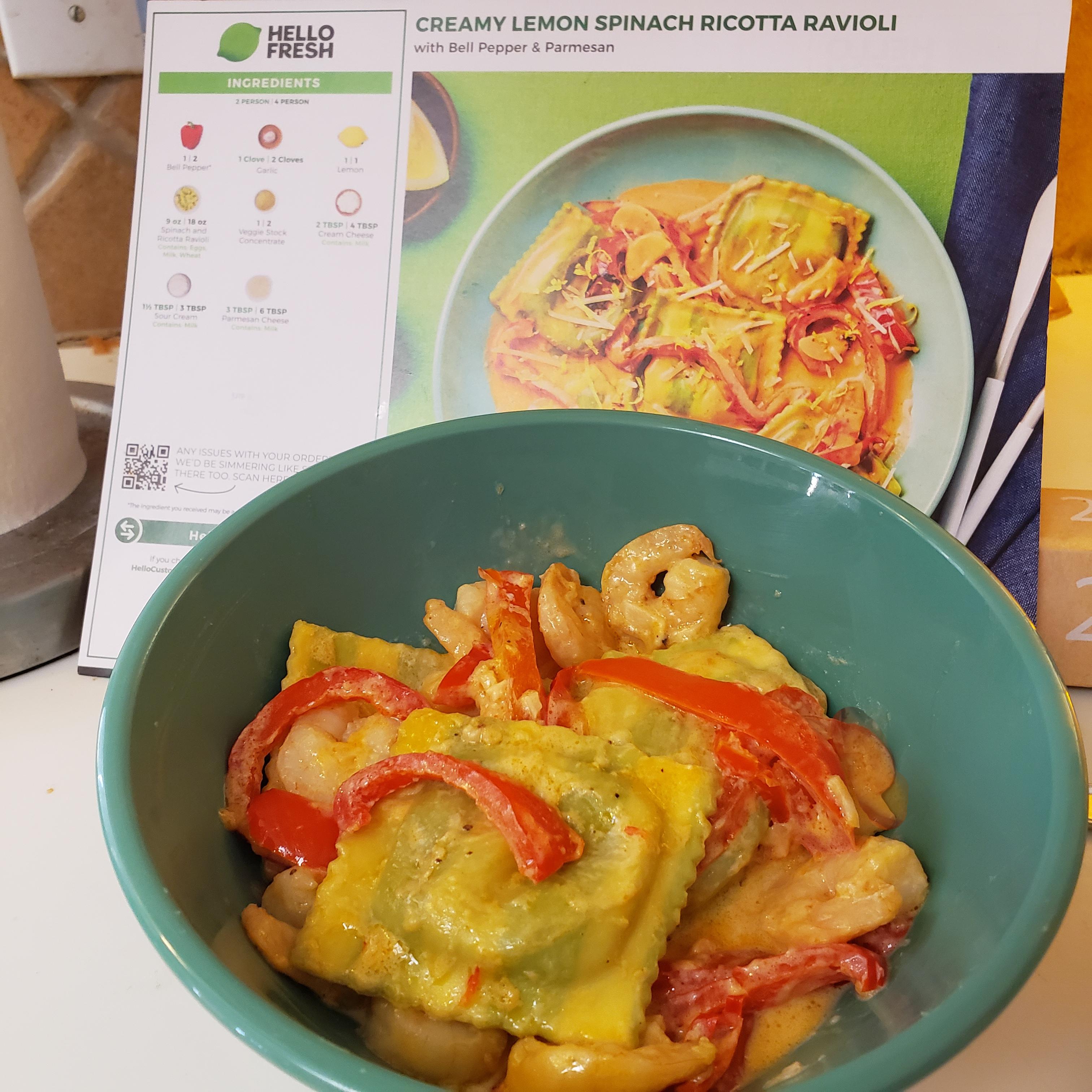 creamy lemon spinach ricotta ravioli r/hellofresh