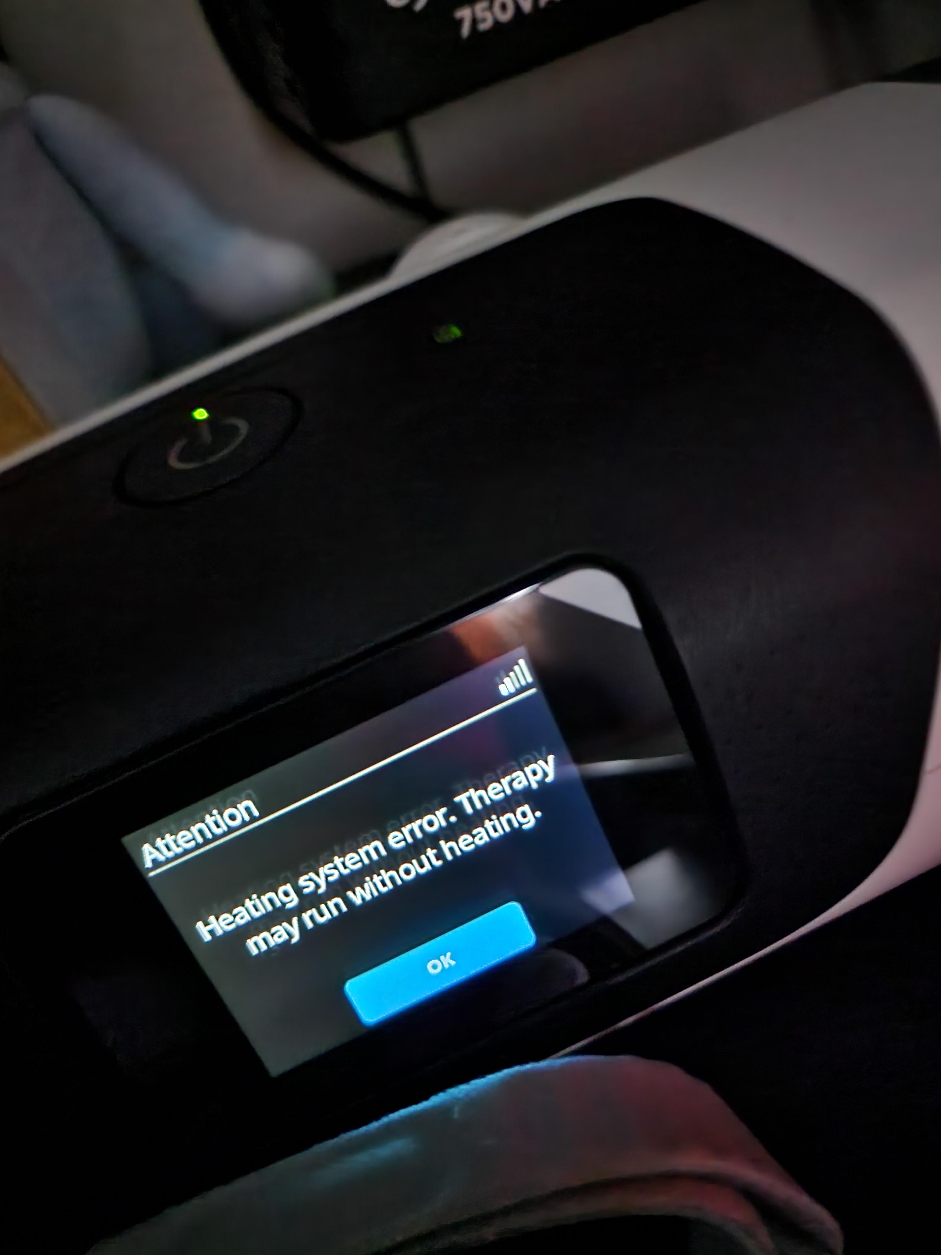 Airsense 11: Heating System Error. Therapy may run without heating. : r