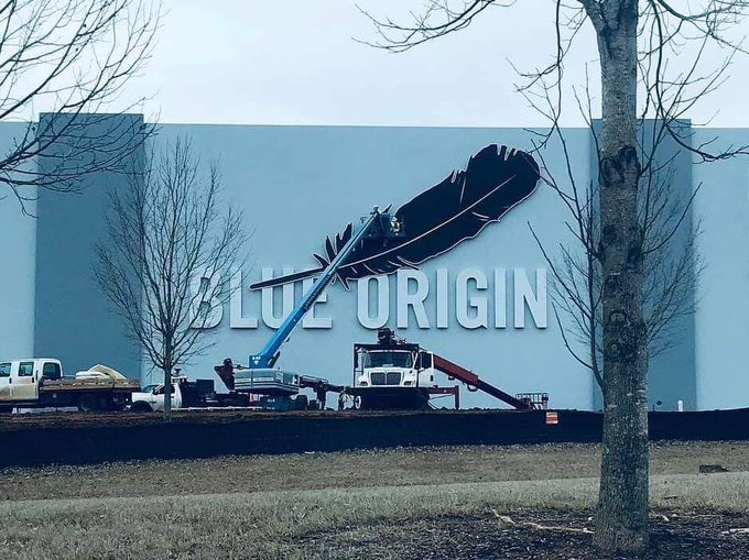 Blue Origin feather installed r/HuntsvilleAlabama