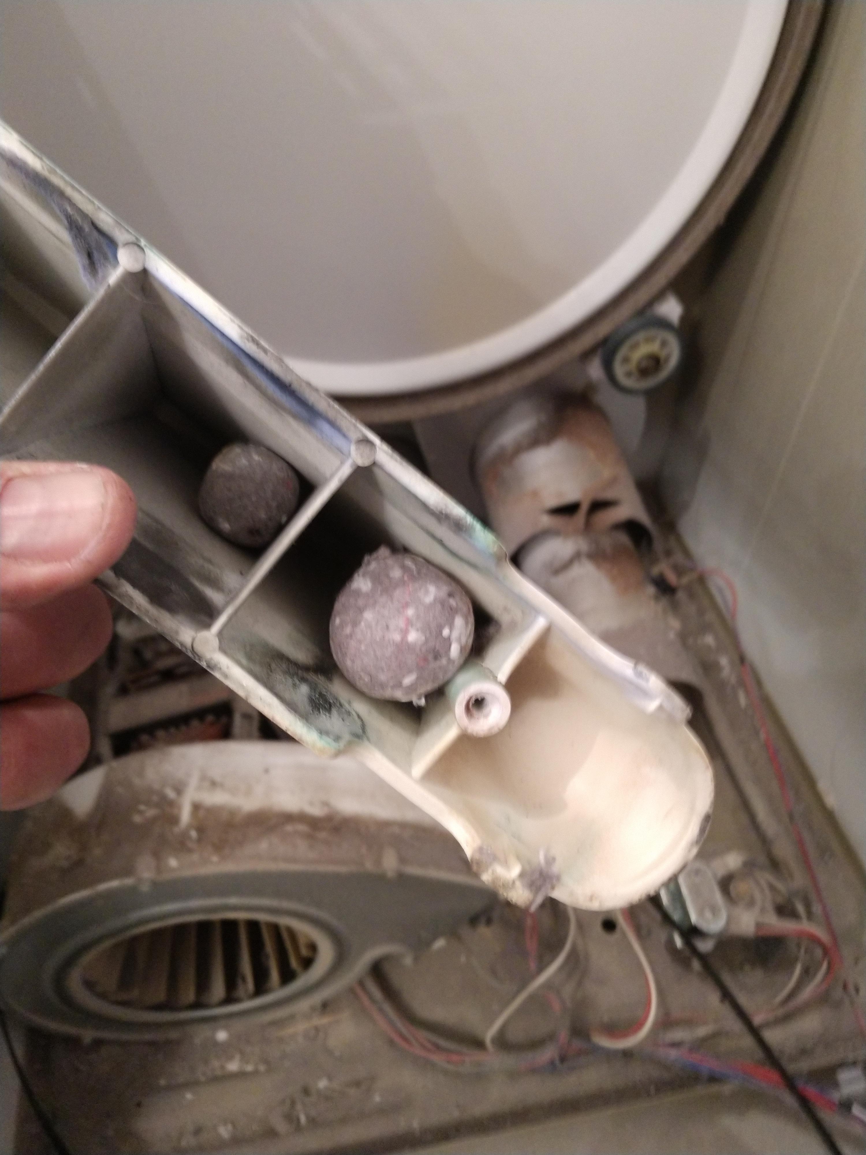 Perfect lint balls form in the baffles of your dryer baffle fins. r