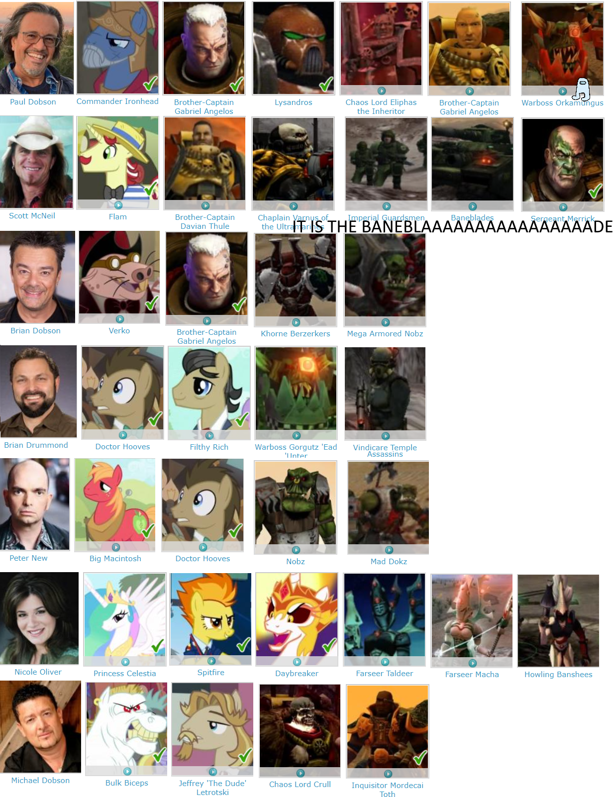 Every single Dawn of War voice actor, voices characters in My Little Pony. r/Grimdank