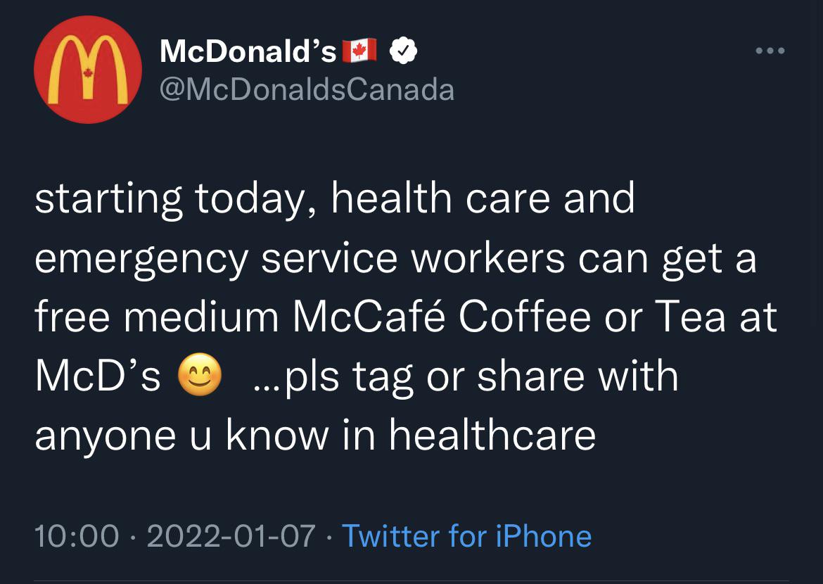Free coffee at McDonalds r/CanadianForces