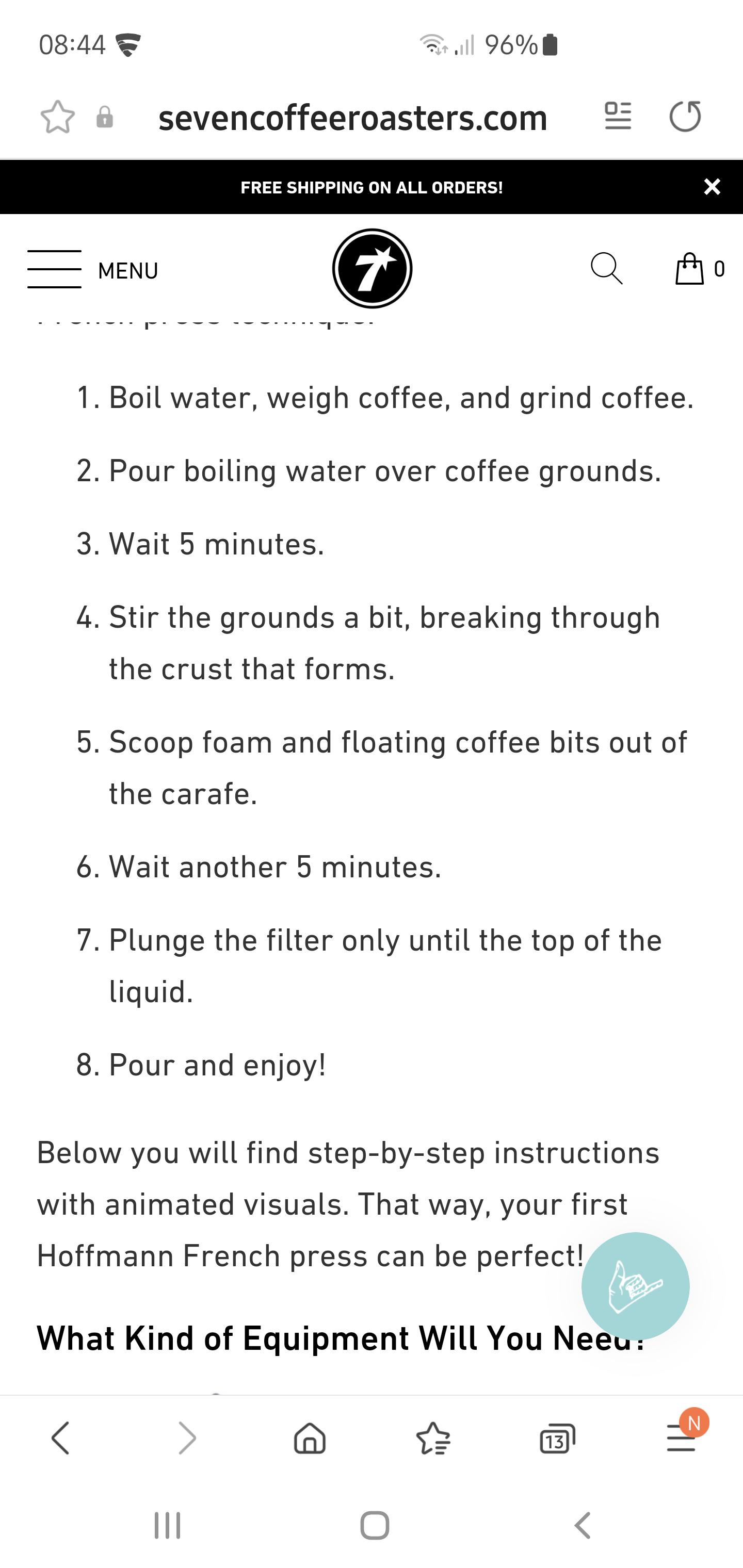 tried the hoffman French Press method and noticed no difference r