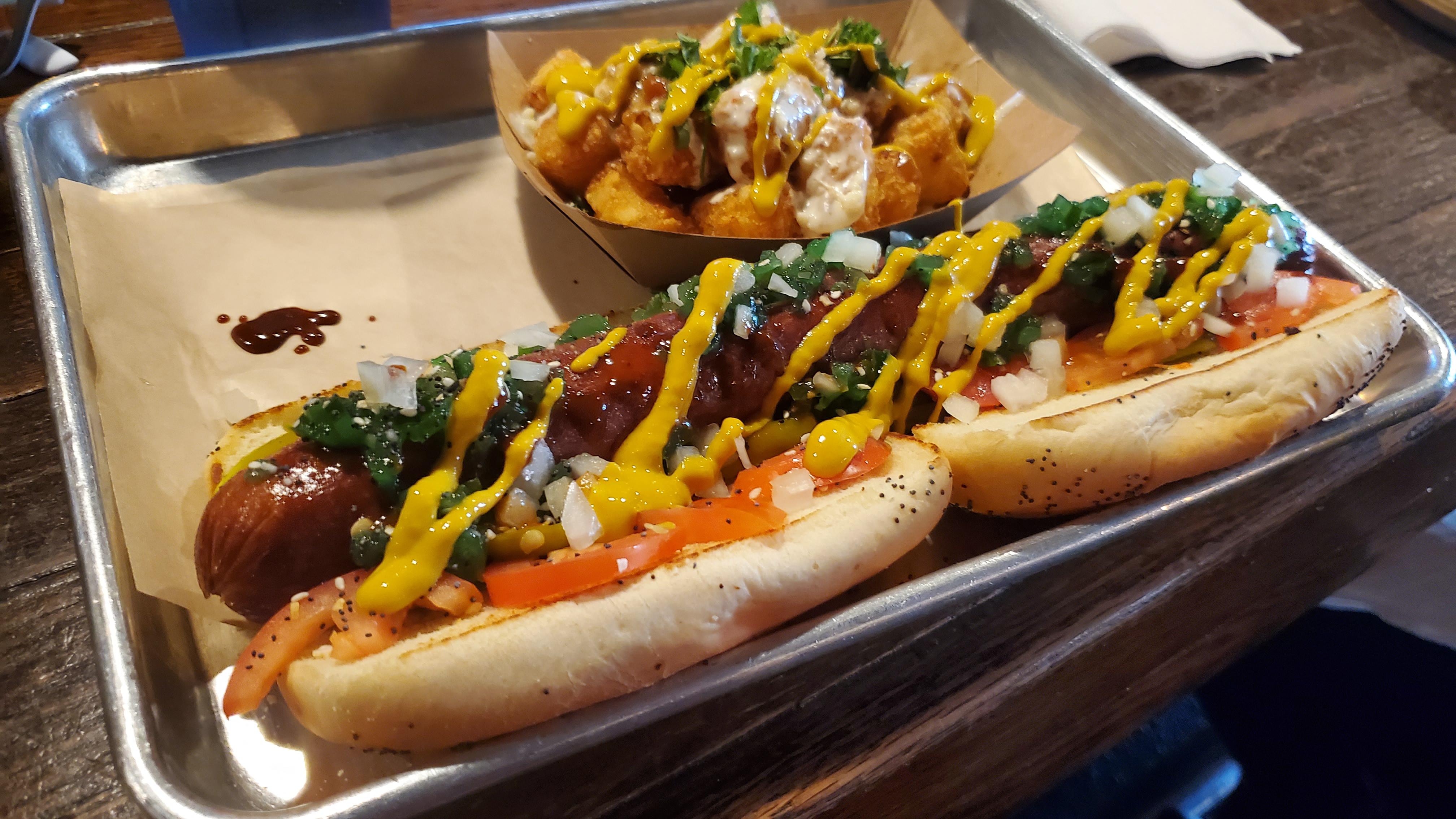 This AWESOME footlong Chicago dog at Local Pour in Cedar Rapids. r