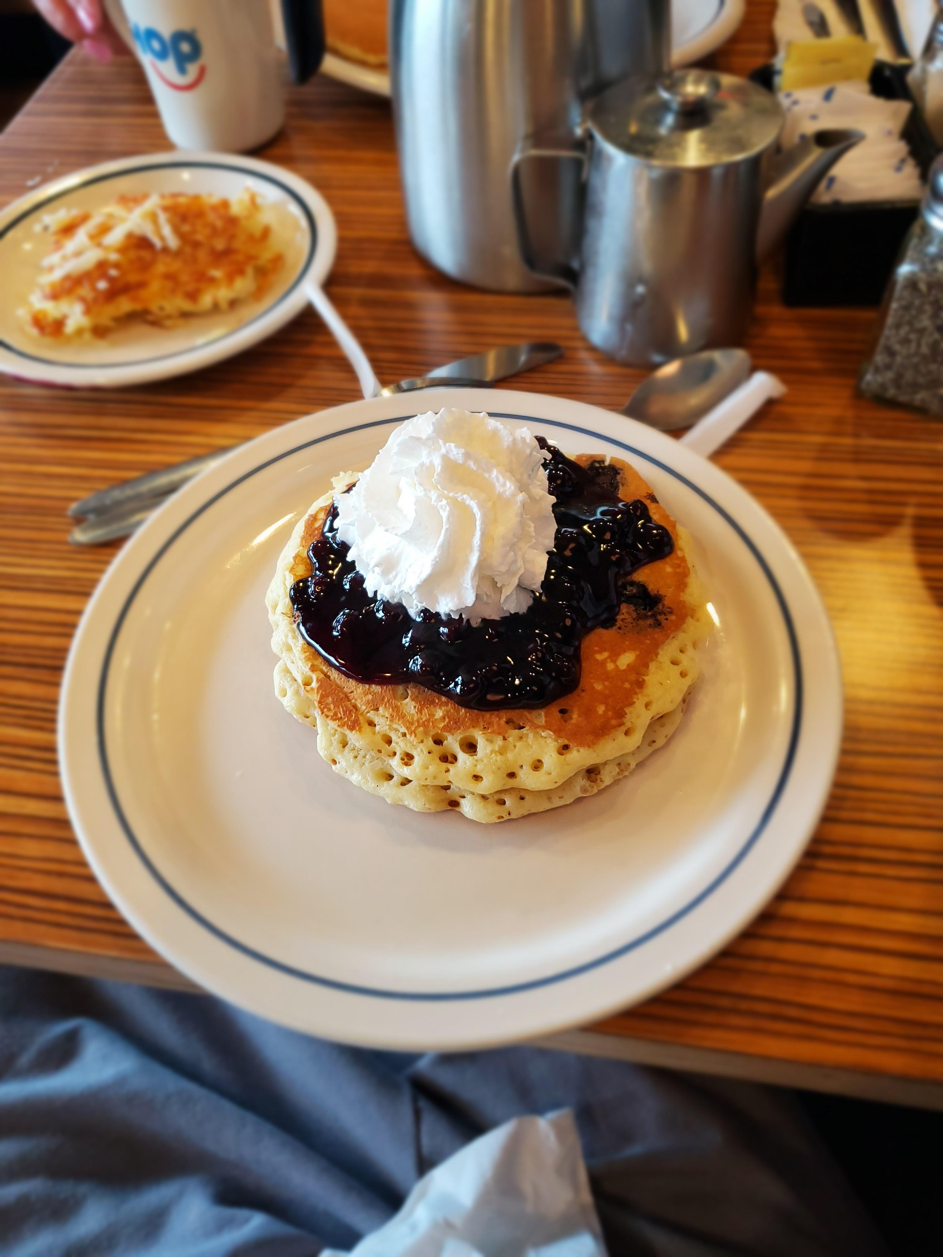 Blueberry Pancakes from IHOP. This is worth the years off of my life