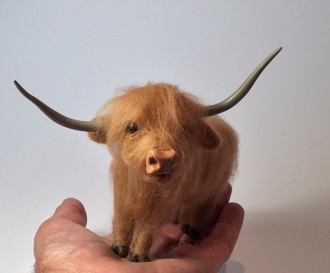 Herman the Highland Cow .. my most popular needle felting kit .. r/crafts