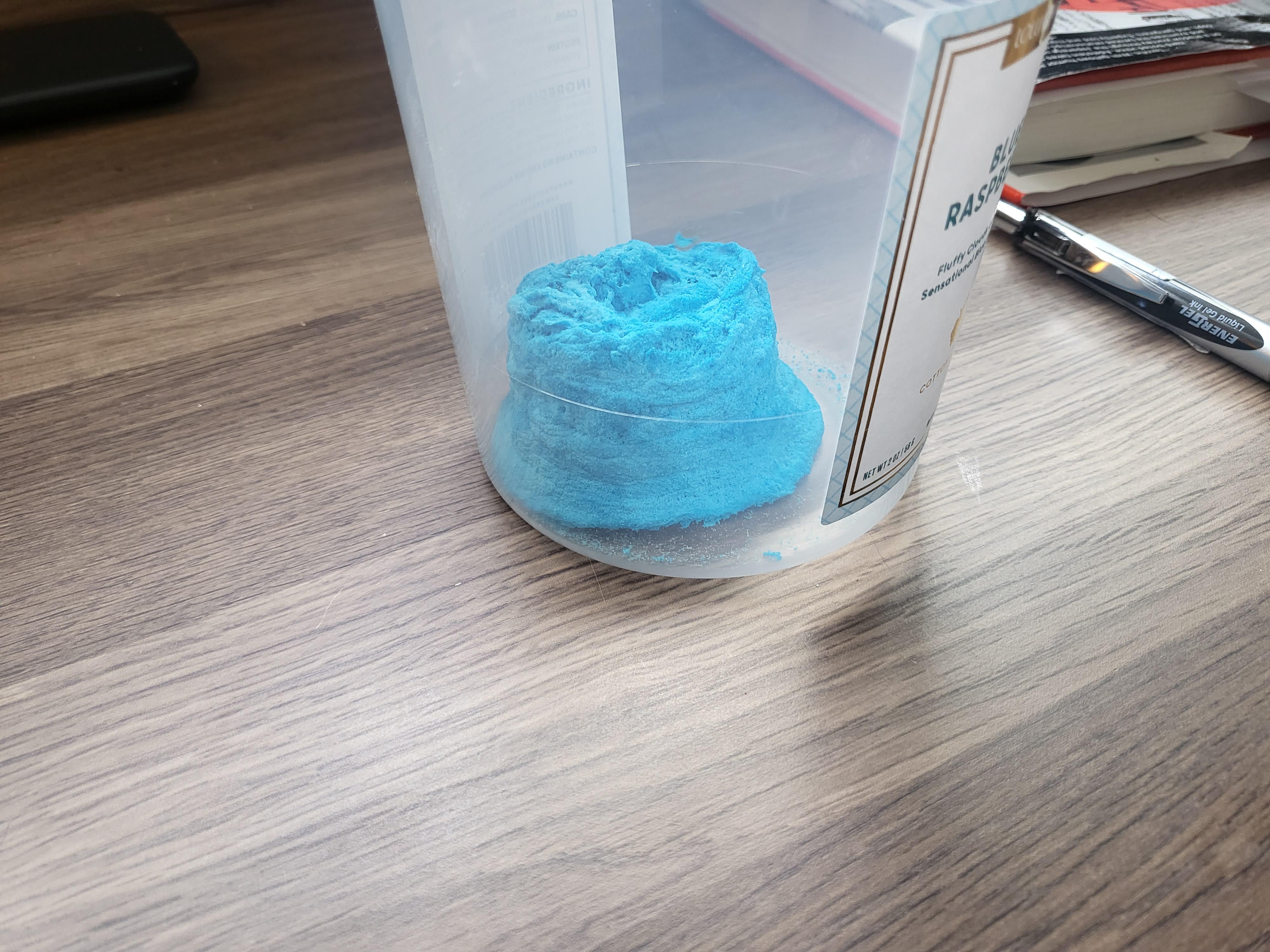 I to put a lid on this cotton candy, it used to be full