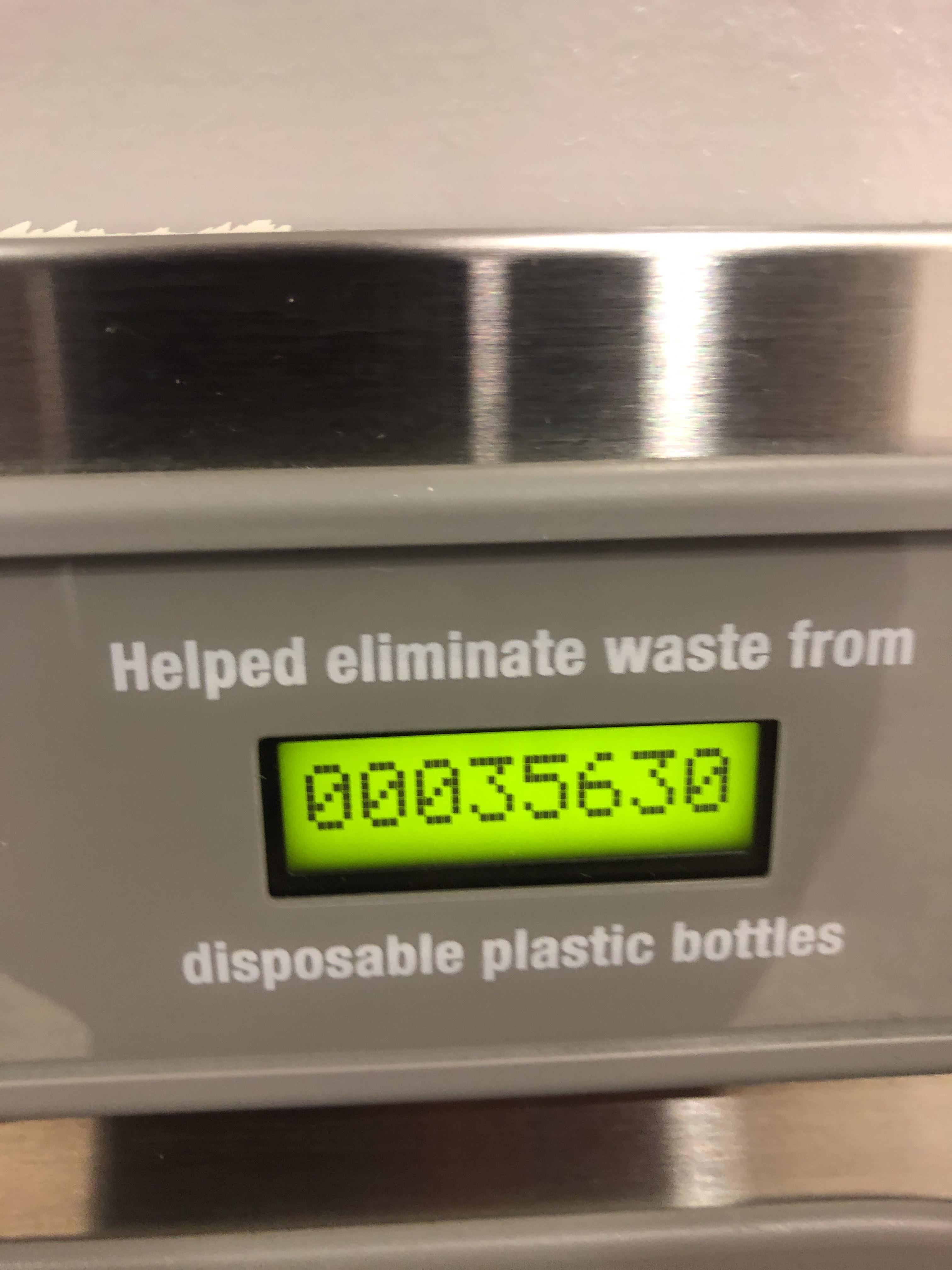 Our water bottle refill station at work tells us how many plastic