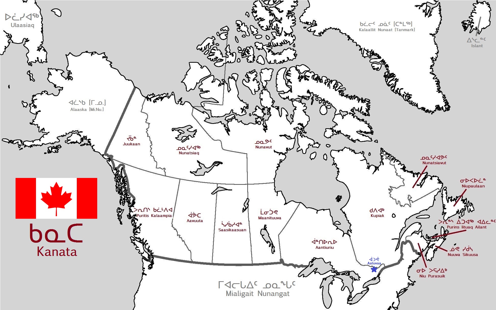Canada in Inuktitut r/MapPorn