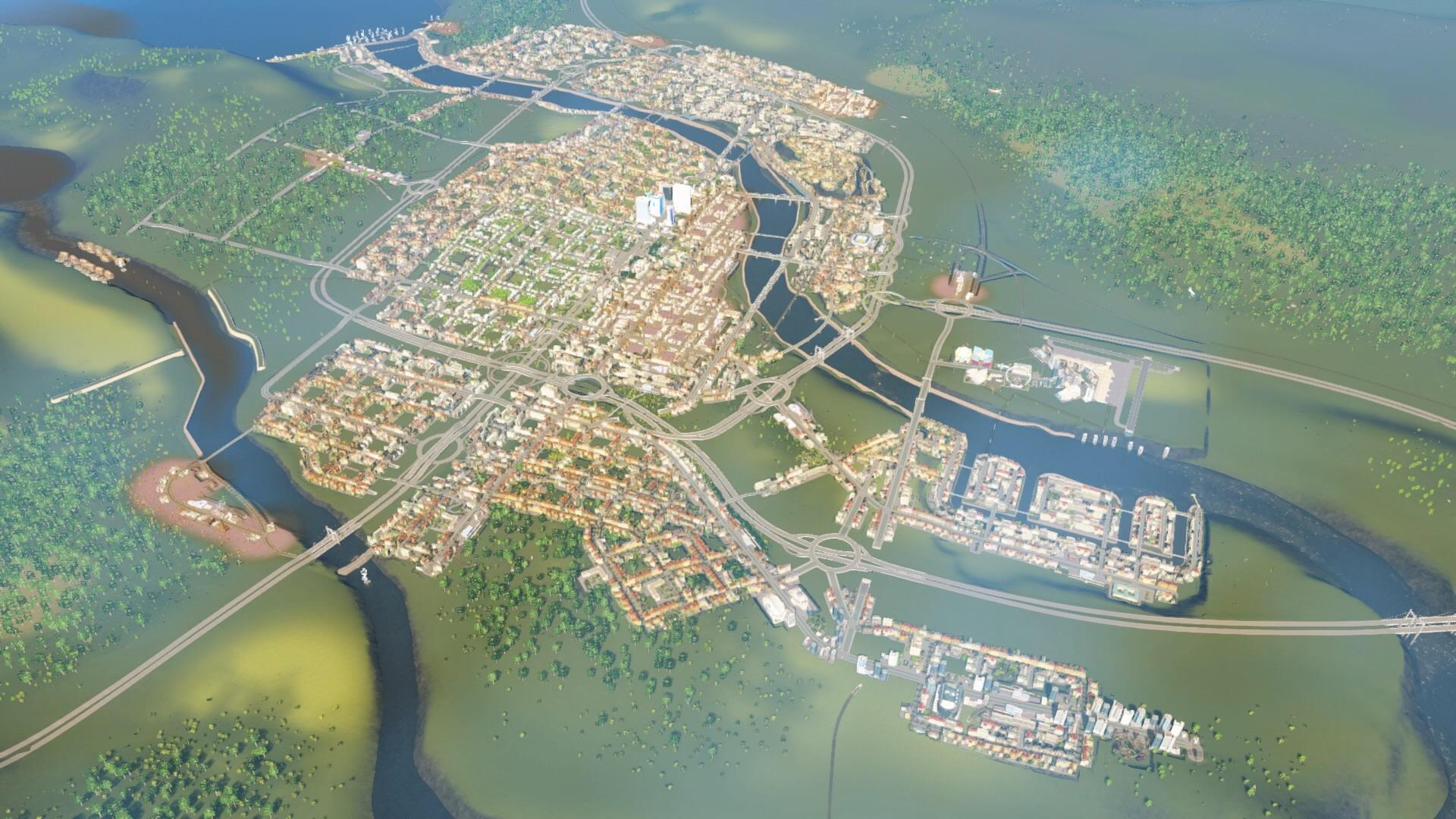 My biggest city so far on my PS4, 155k, complete with its own little