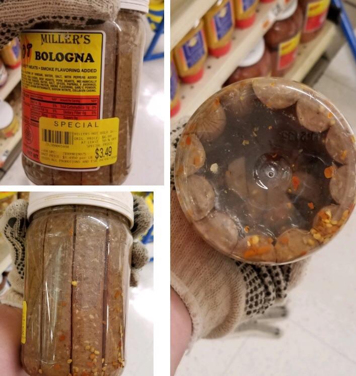 Strategically placing bologna at the edge of the jar so it looks like it is full. r/assholedesign
