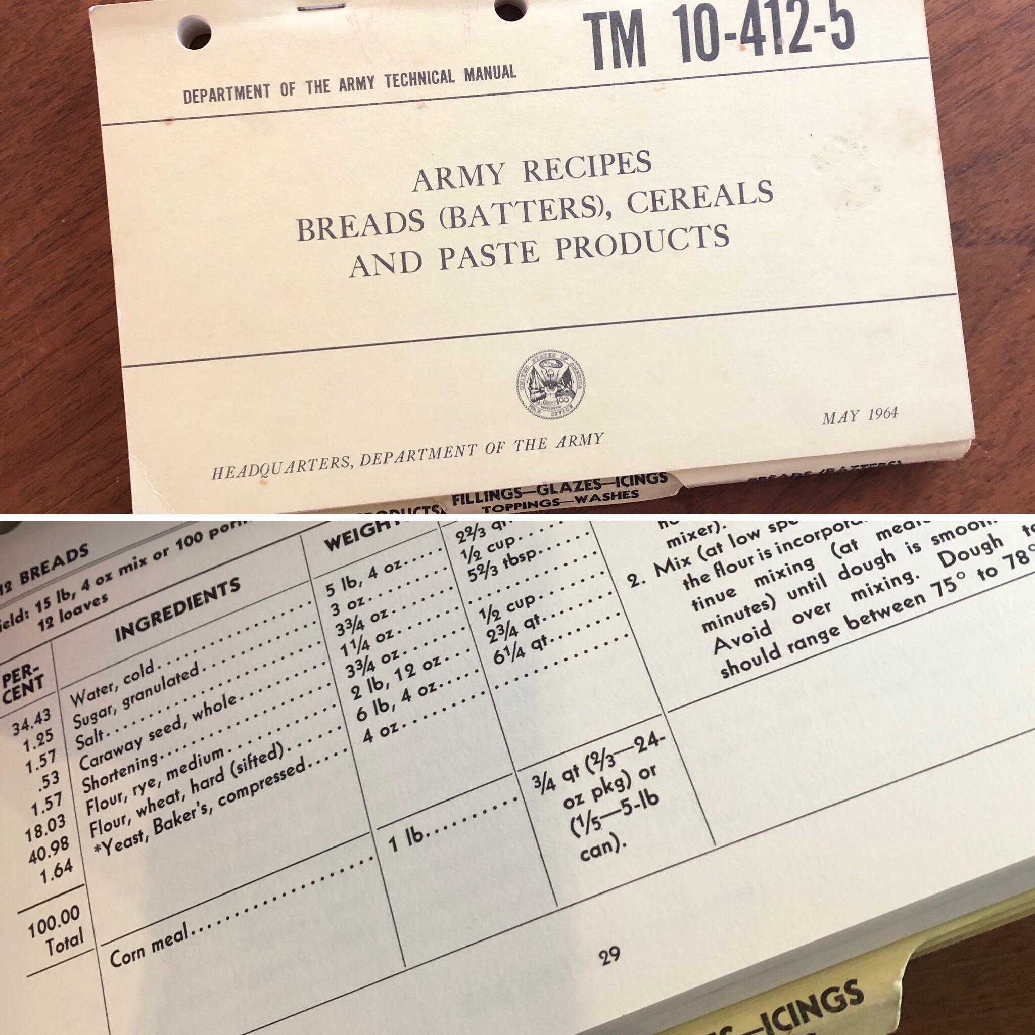 US Army recipe TM from May 1964. I found it at an antique shop. r/Old