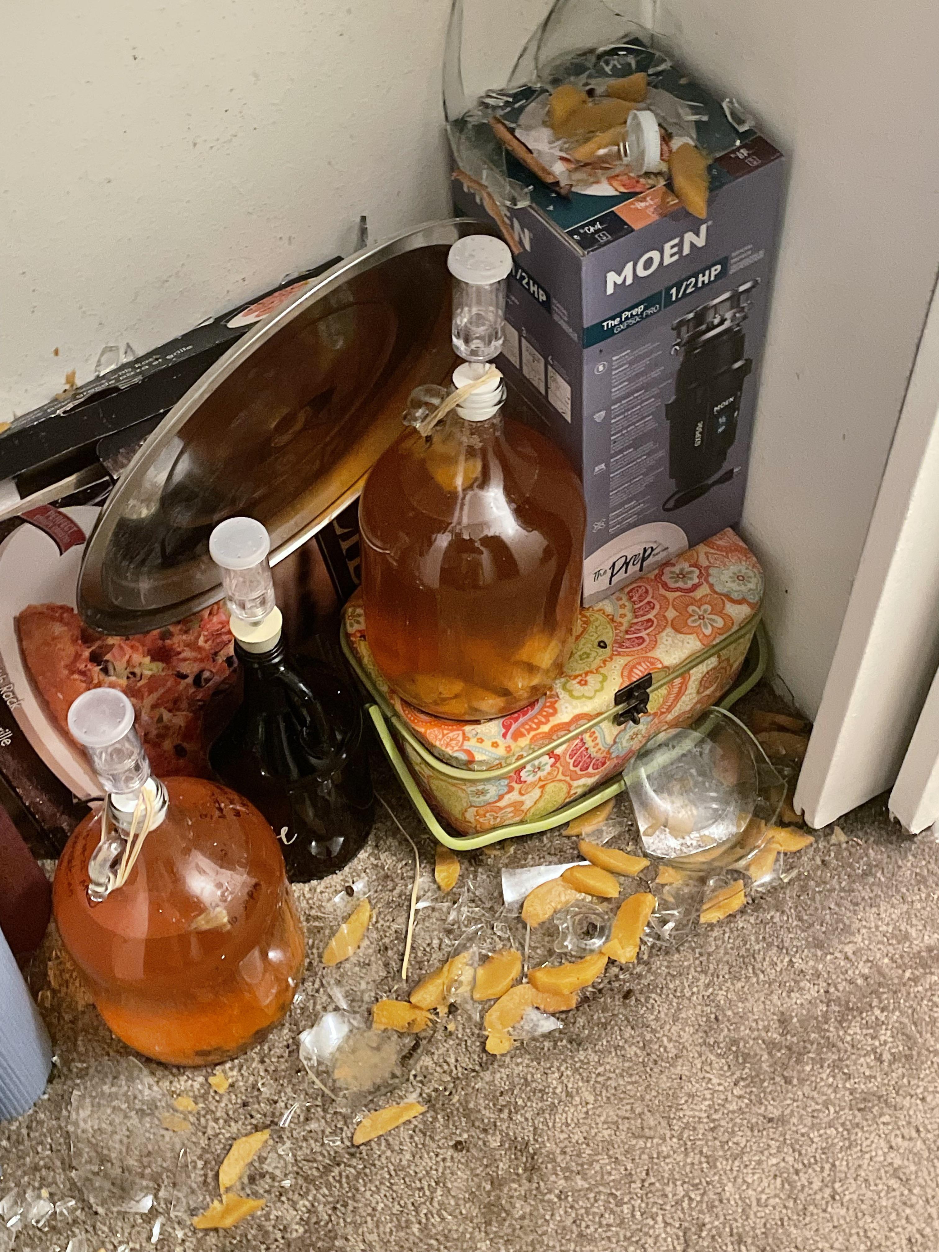 It finally happened to me. Sad that I didn’t hear it. Glass everywhere