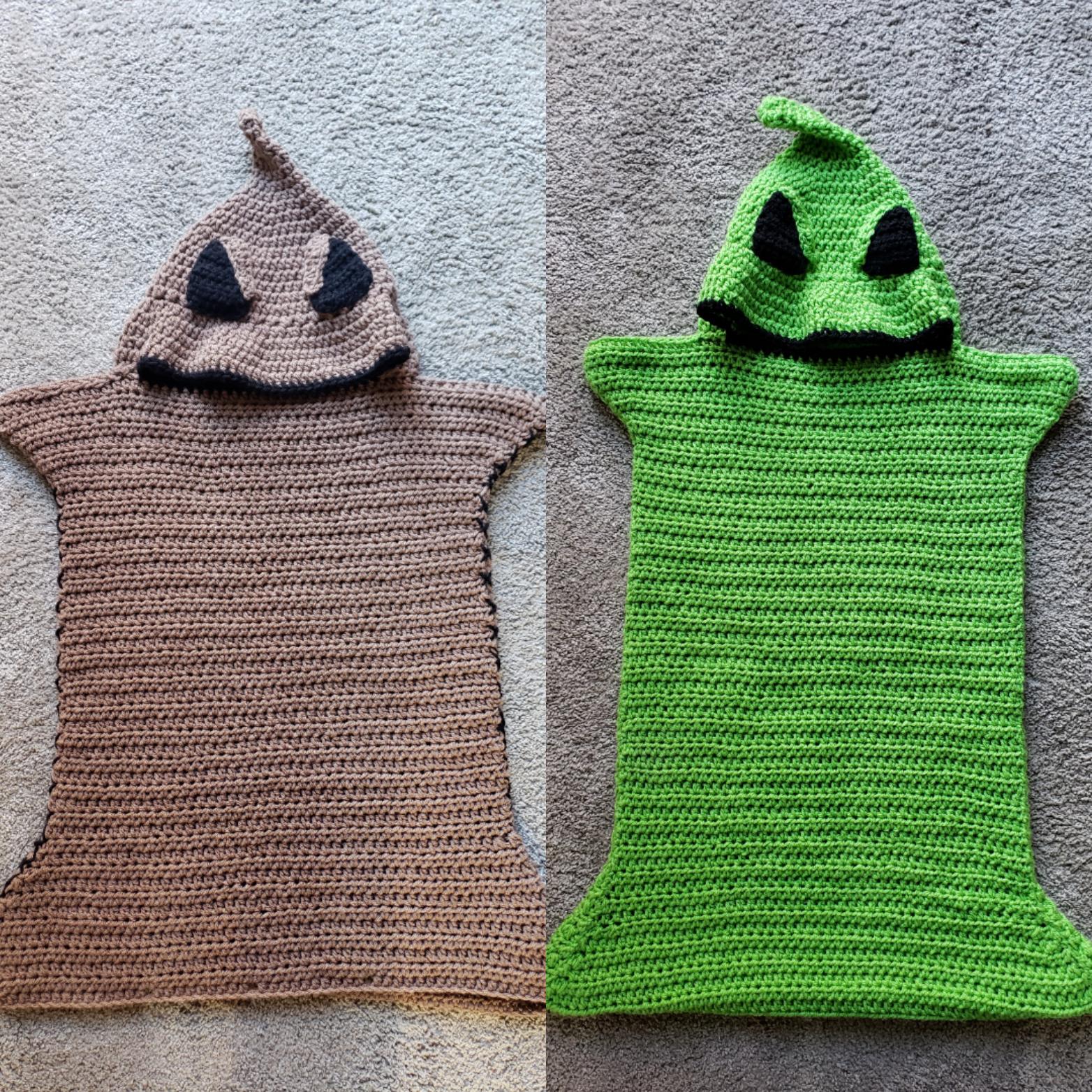 Two Oogie Boogie costumes I finished up for Halloween! crochet