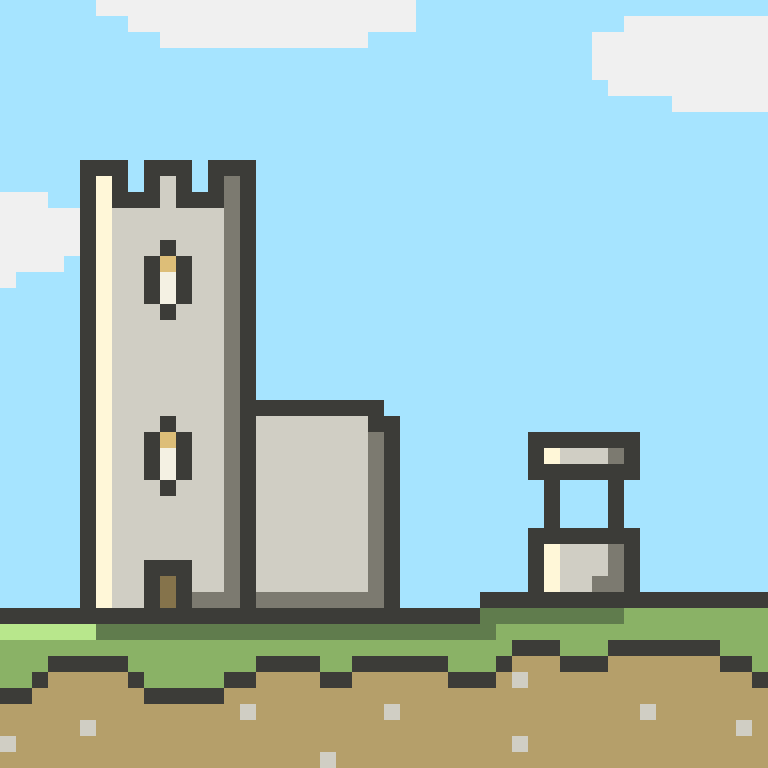 Quick part of a village I threw together for my second pixel art. Size
