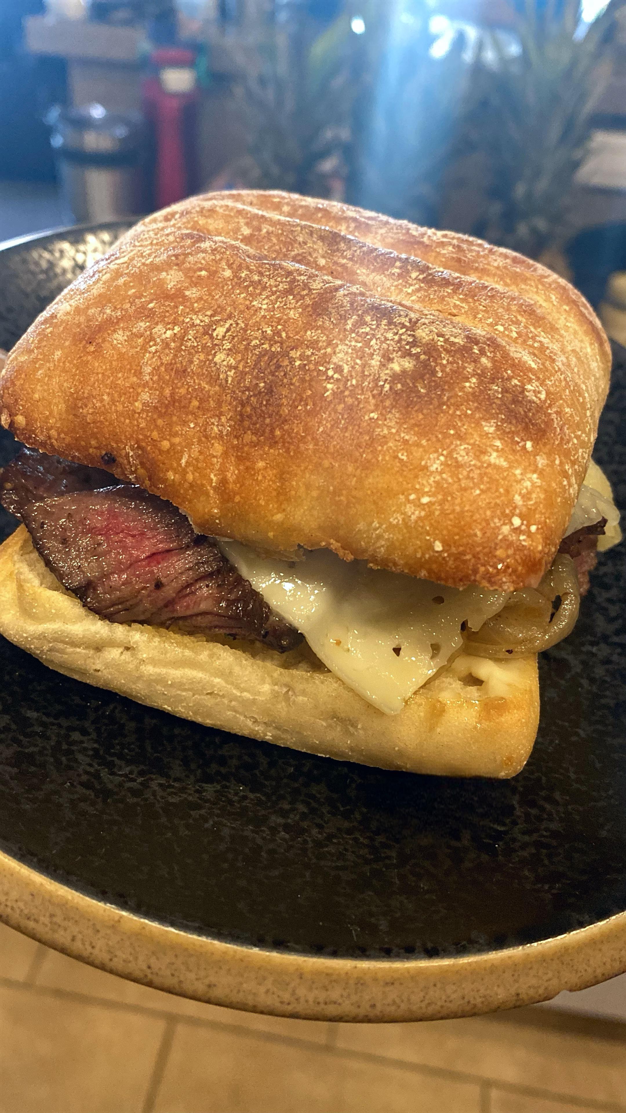 [Homemade] Leftover Filet Minion Steak Sandwiches with Havarti Cheese