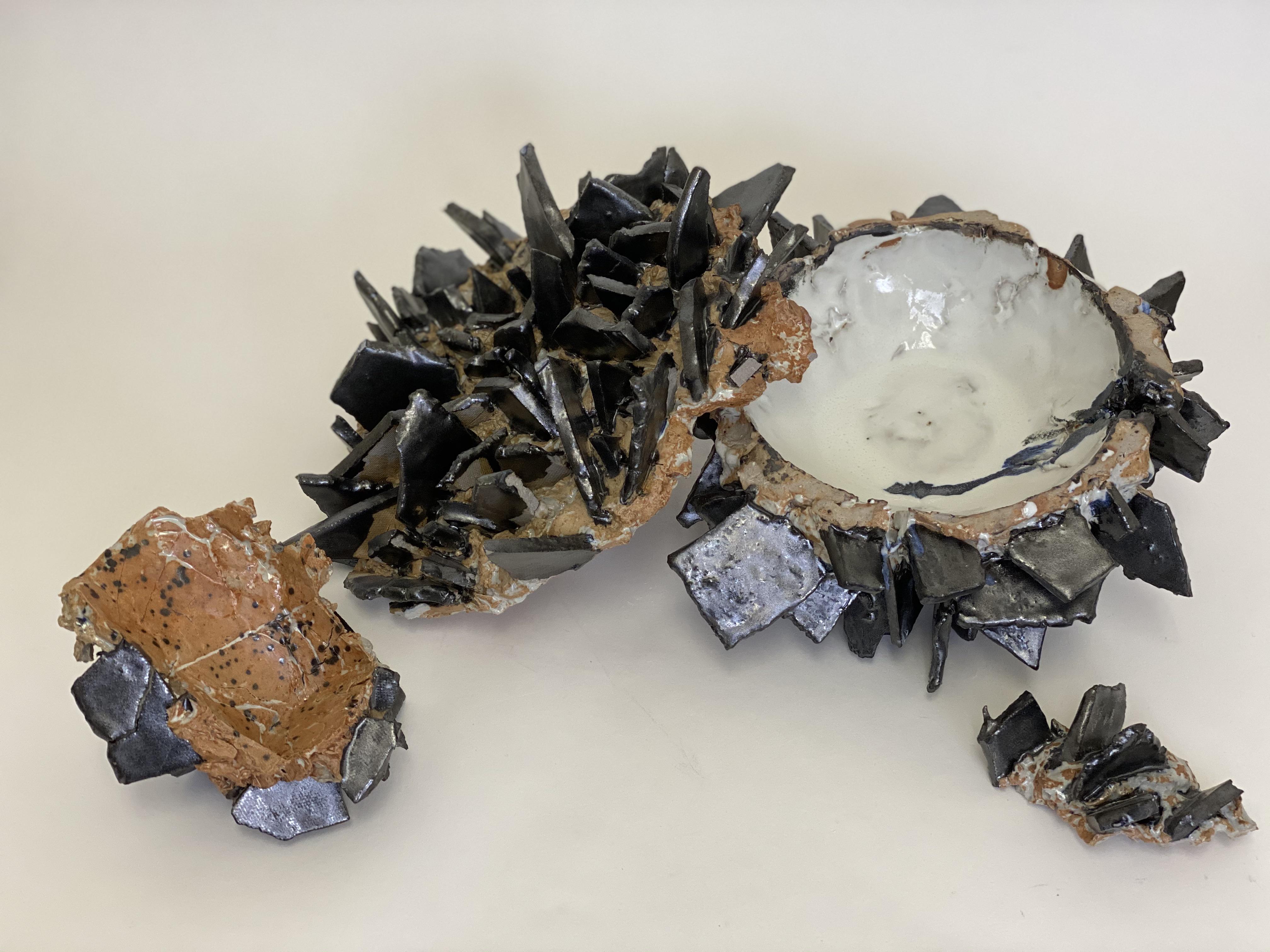 Slop and bone dry clay used to make functional dinnerware. r/Ceramics