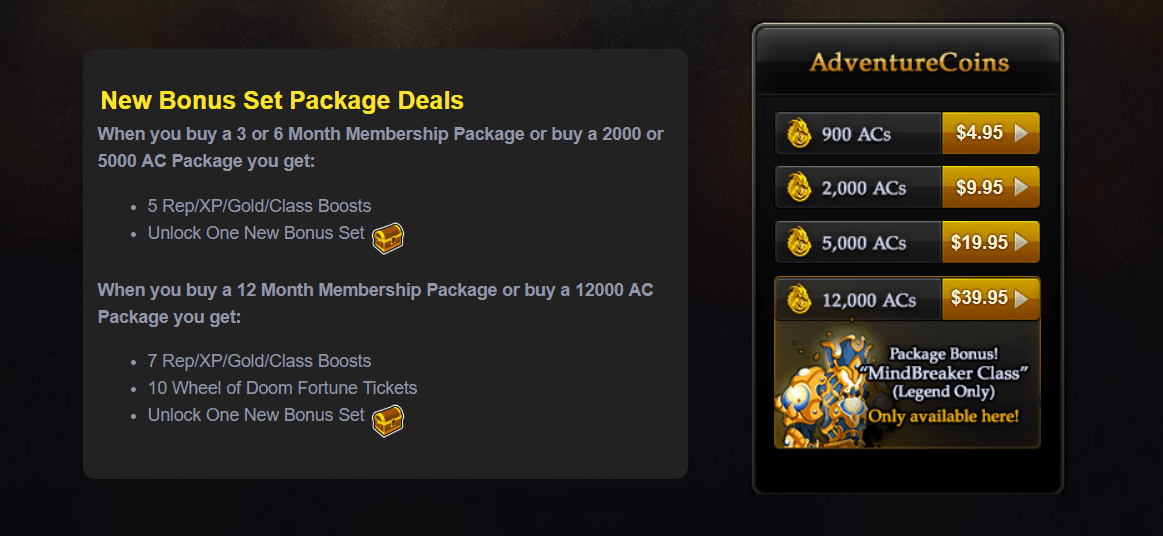 If i buy two 2,000 ACs packs, do i get 2 bonus sets? r/AQW