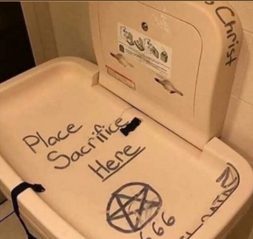 Found on r/mildlyvandalized, why would anyone do this to a baby