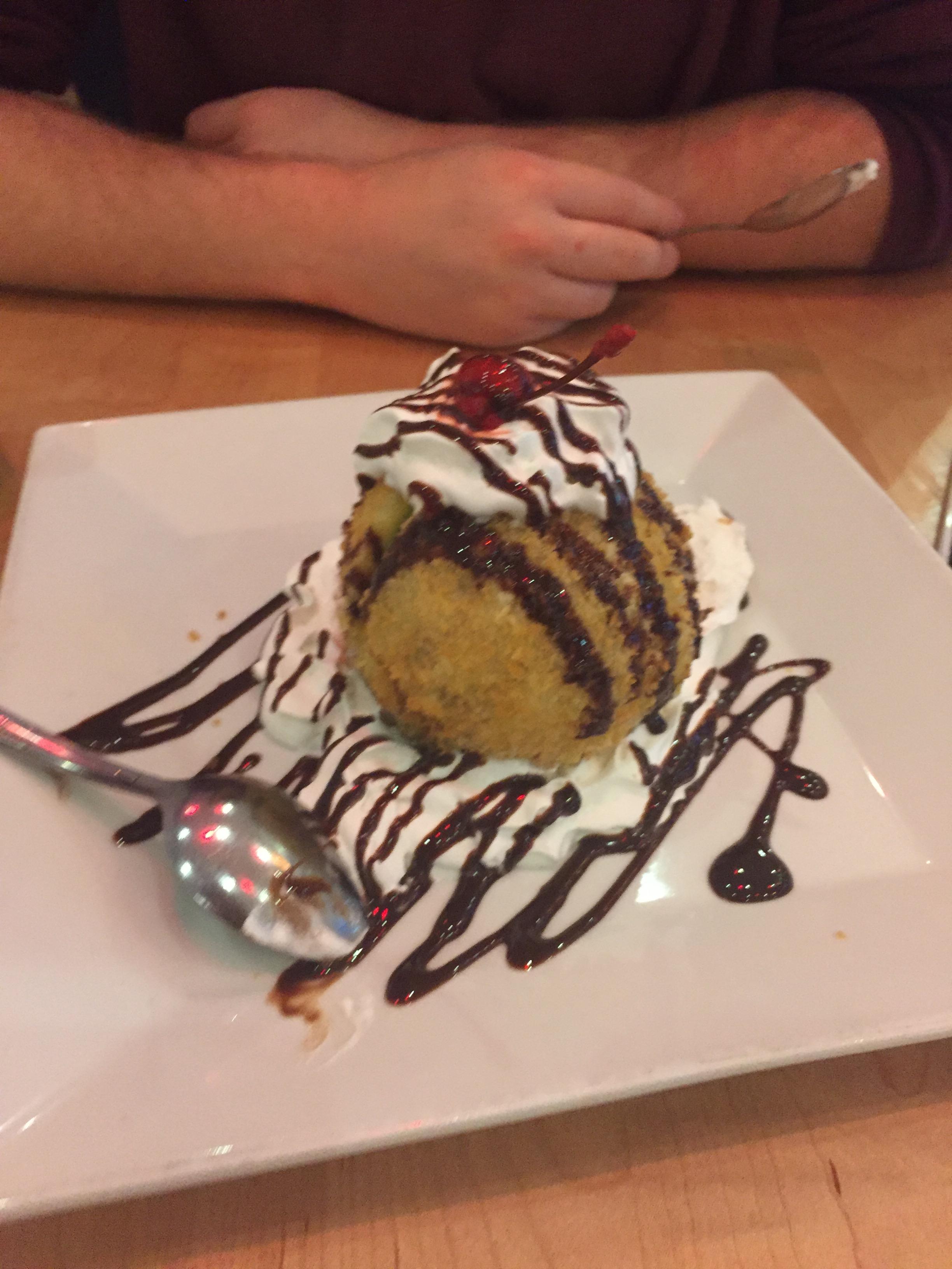 [I ate] tempura fried green Tea icecream r/food