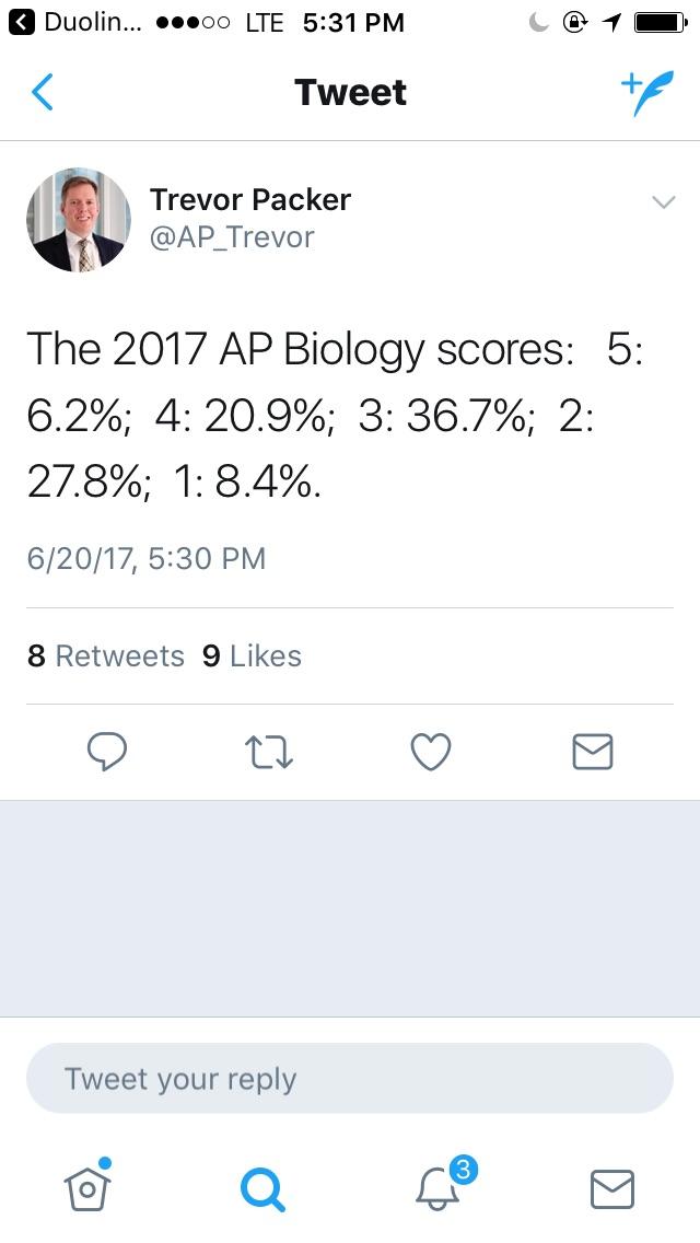 Okay don't think I got a 5 on AP Bio APStudents