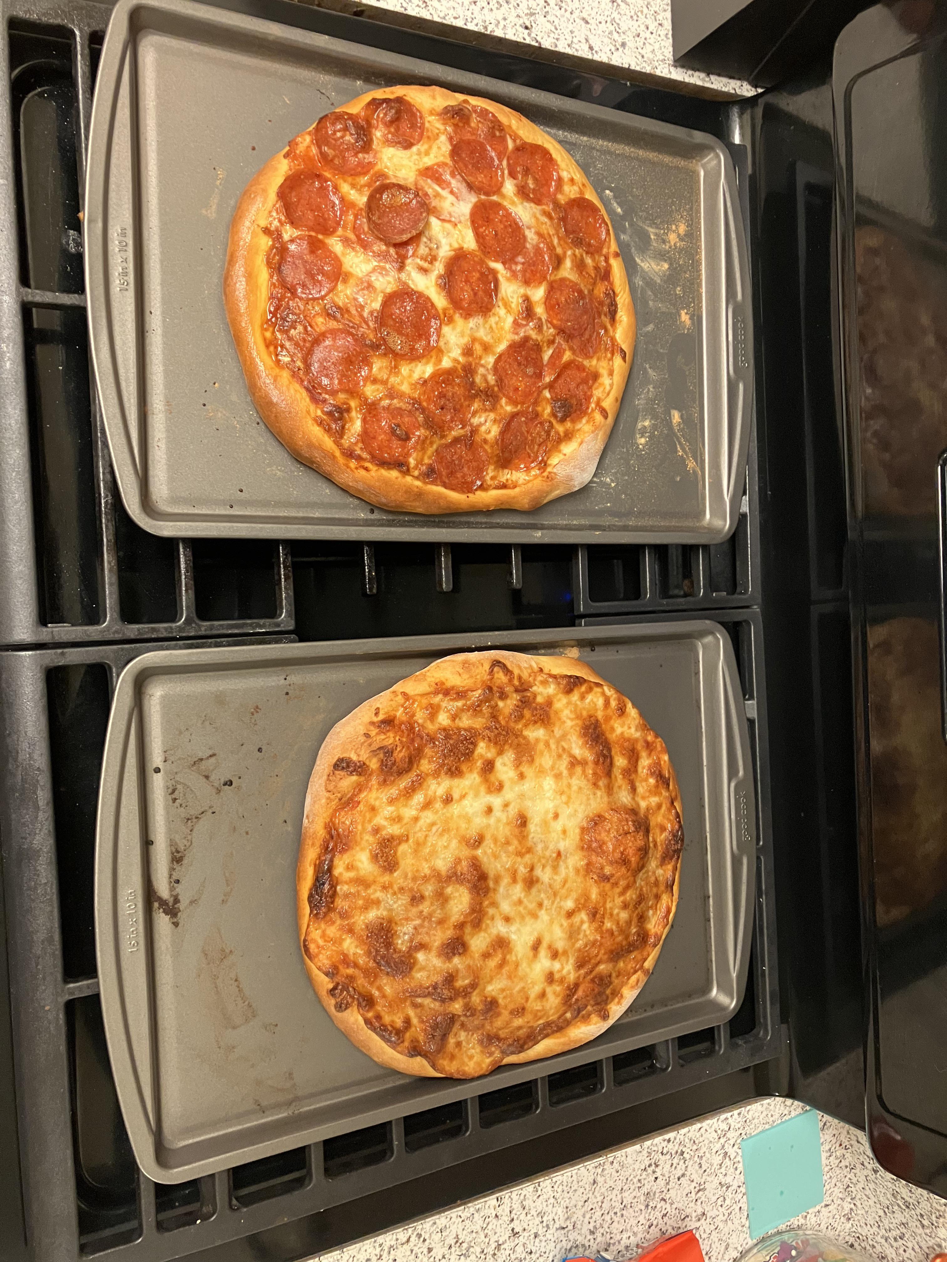 First time making homemade pizza with the kiddo. Came out not too