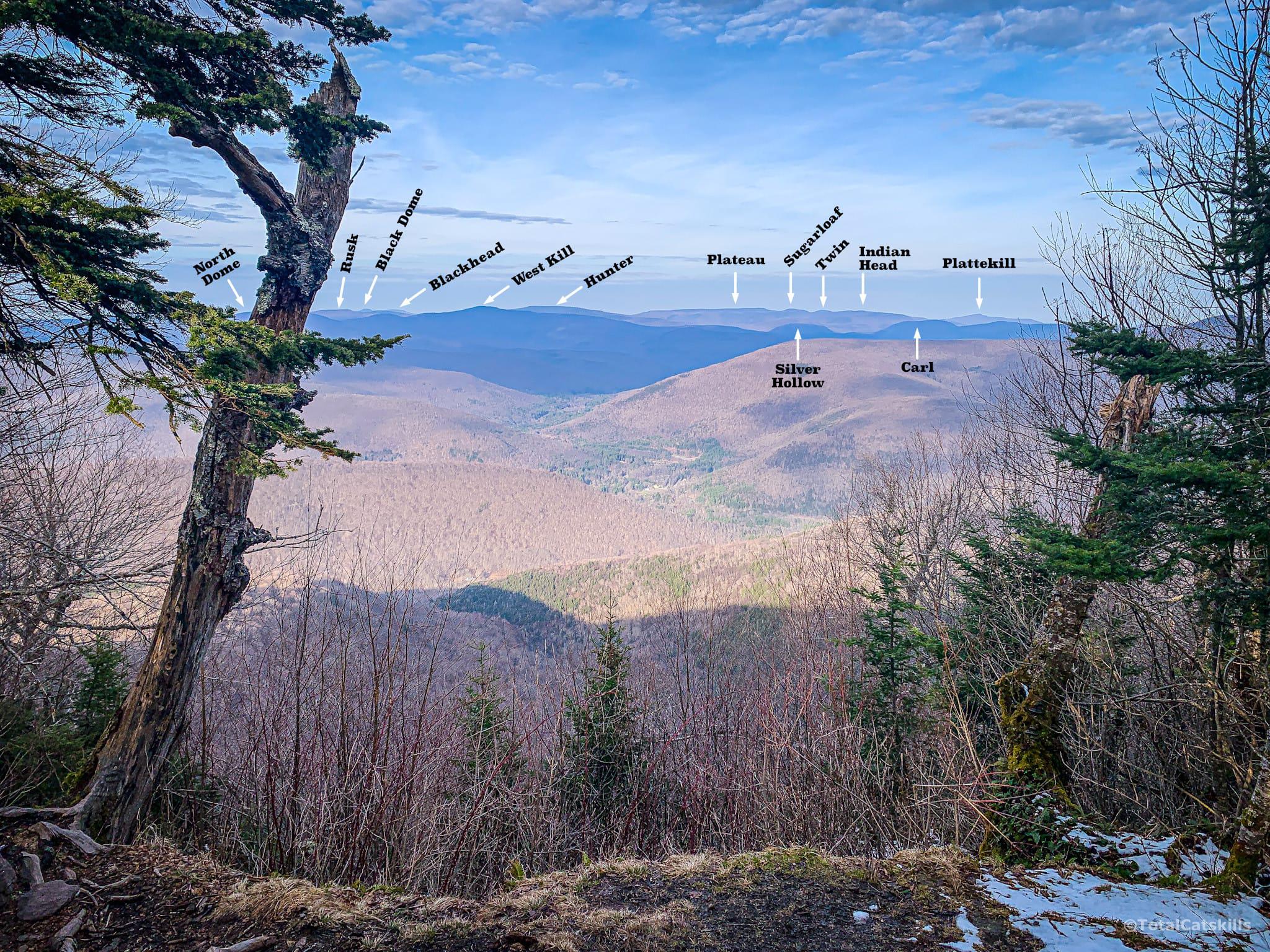 Catskill Mountains Lookout (With Labels). Balsam Mountain, Catskills