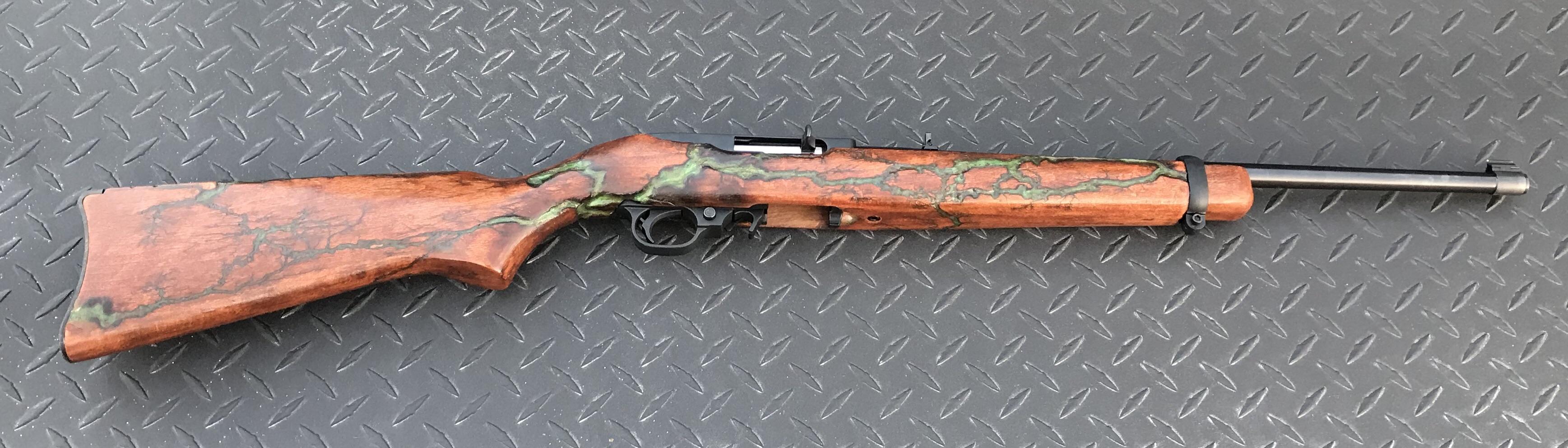 10/22 Custom Stock Gunstock Stain with Apple Green Inlay r/1022