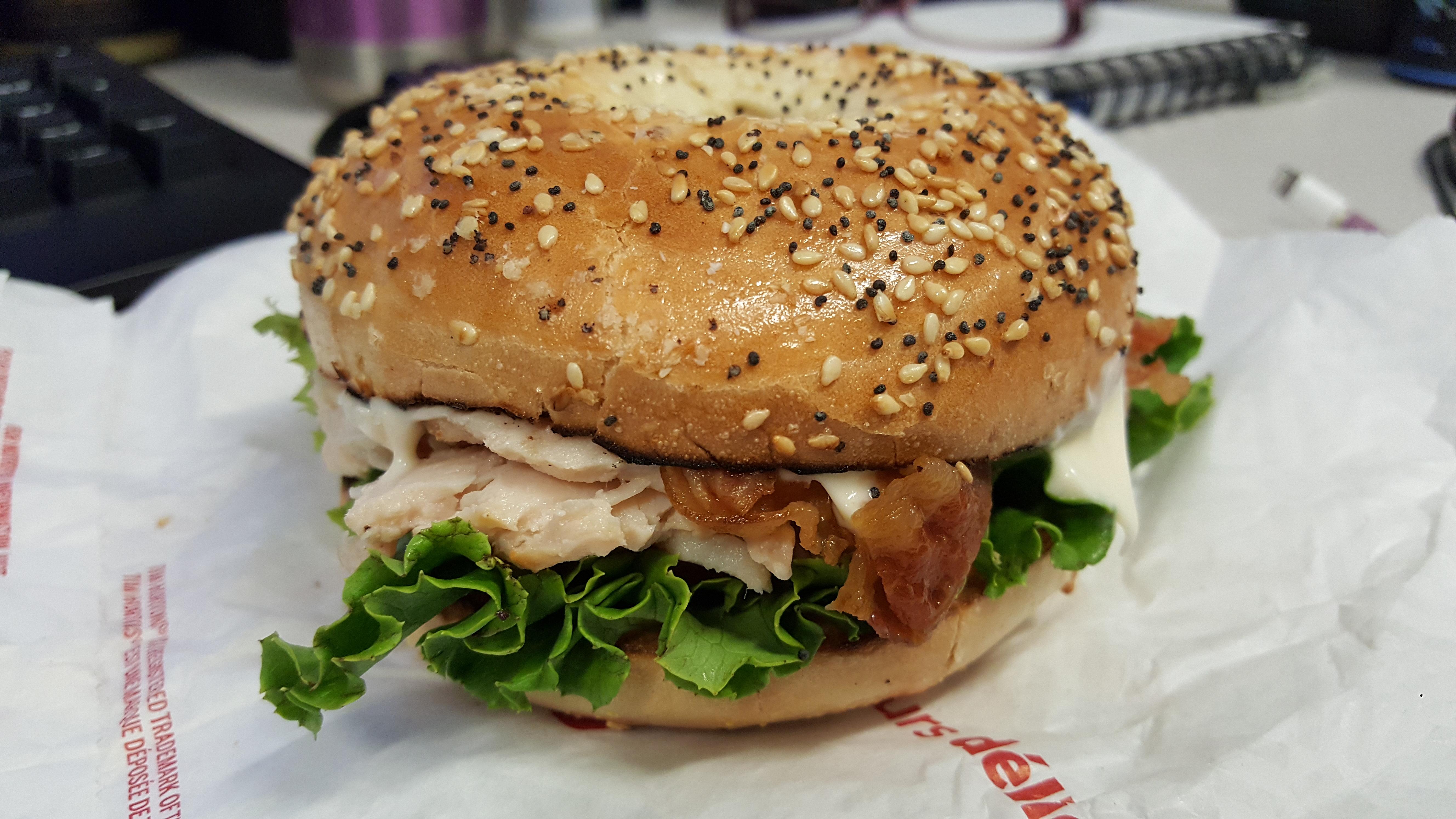 Turkey Club on Everything Bagel r/eatsandwiches