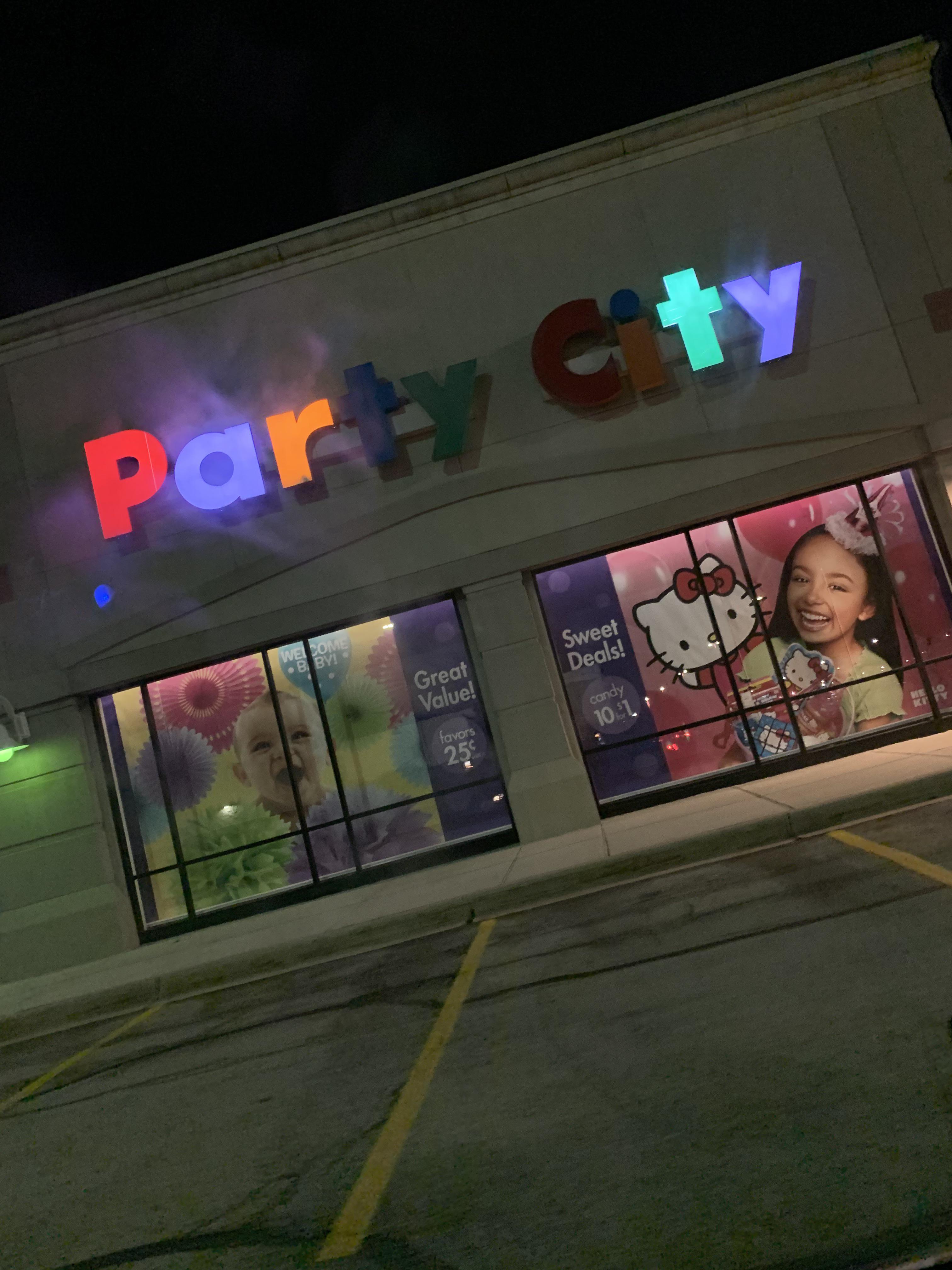 Partially broken Party City sign still spells Party r/AngledMoronPhotos