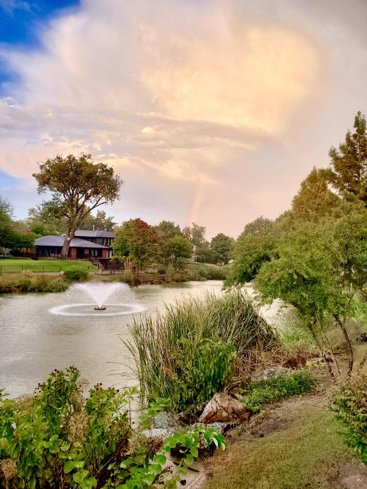 Rainbow view from Swan Lake. r/tulsa