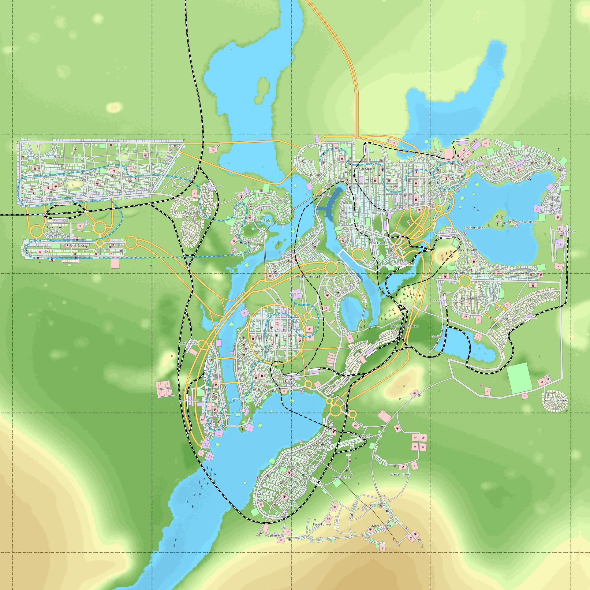My city of Lakefield. 120K+ Population r/CitiesSkylines