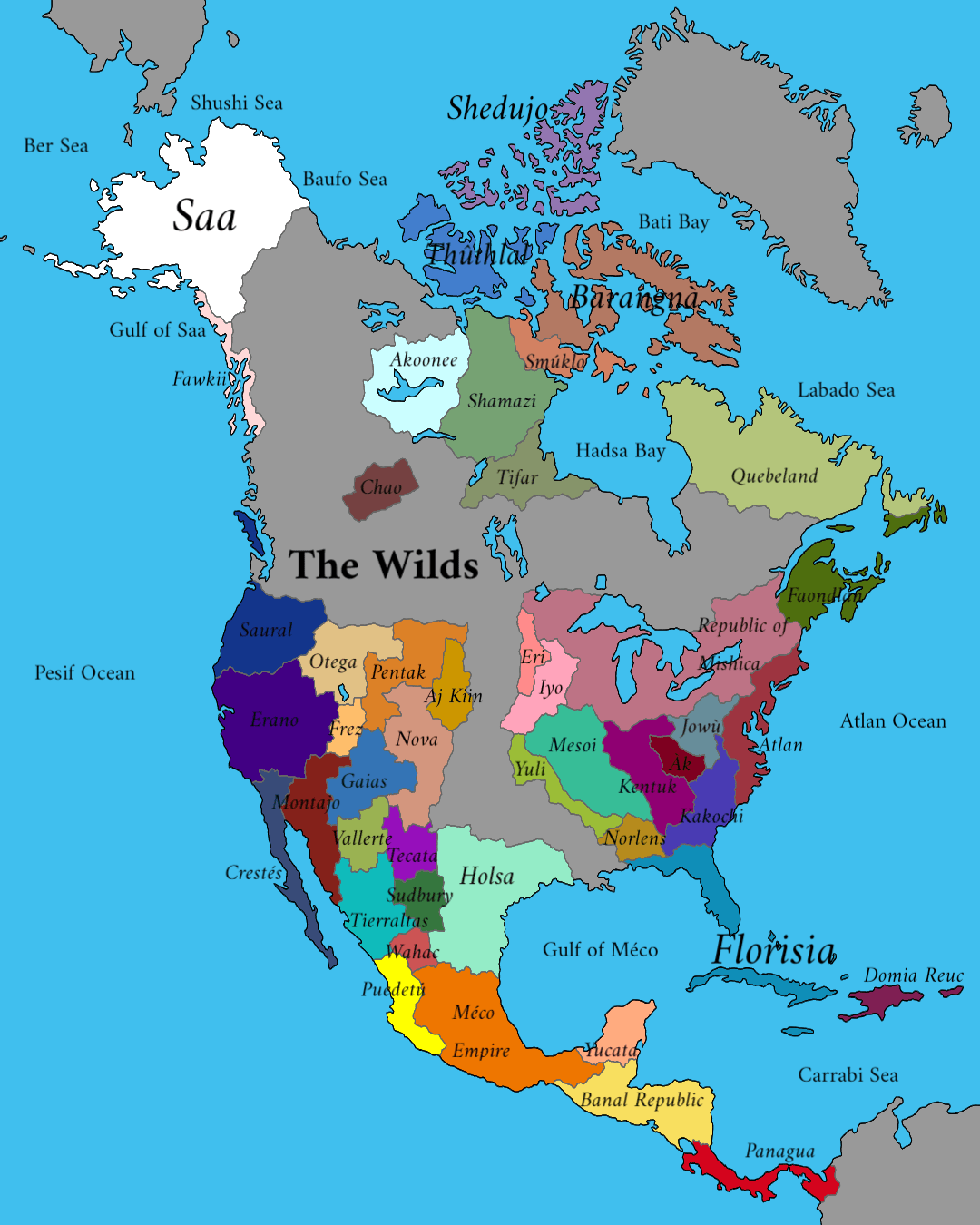 A Map of North America, 1000 years after the prehistoric apocalypse r