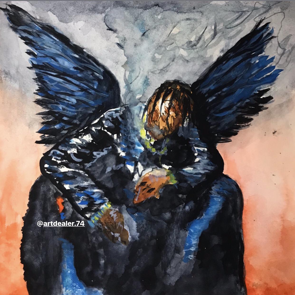 Birds in the trap sing mcknight, Me, watercolors,2020 r/Art