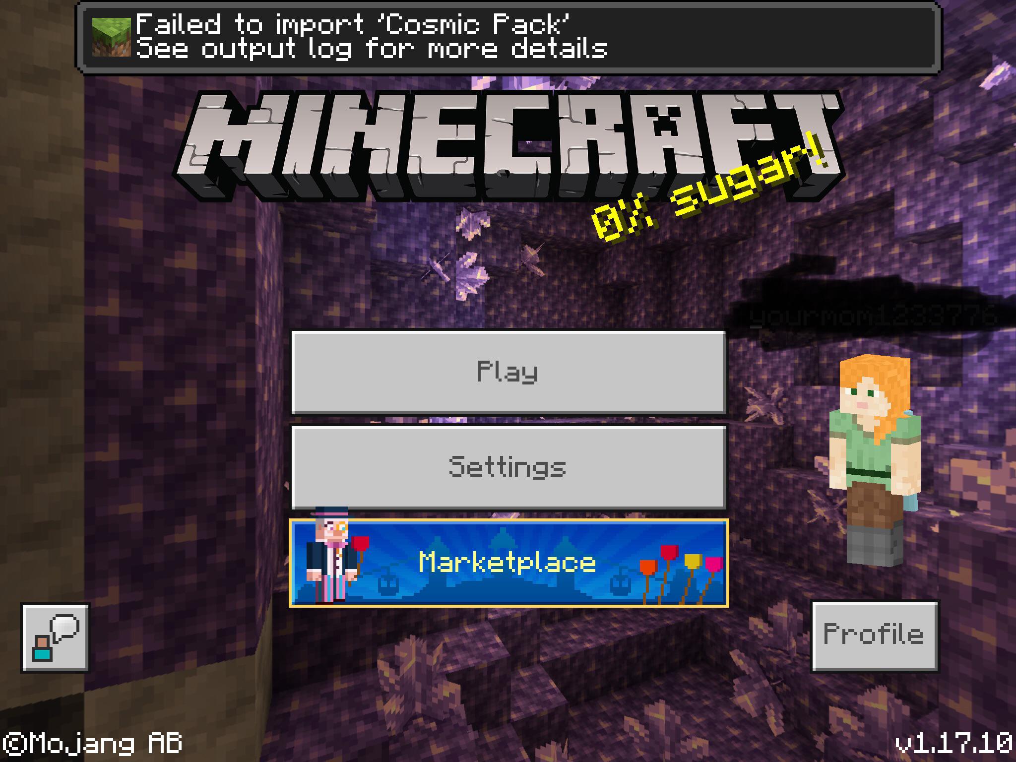 So like why does it keep saying failed to import pack? Minecraft