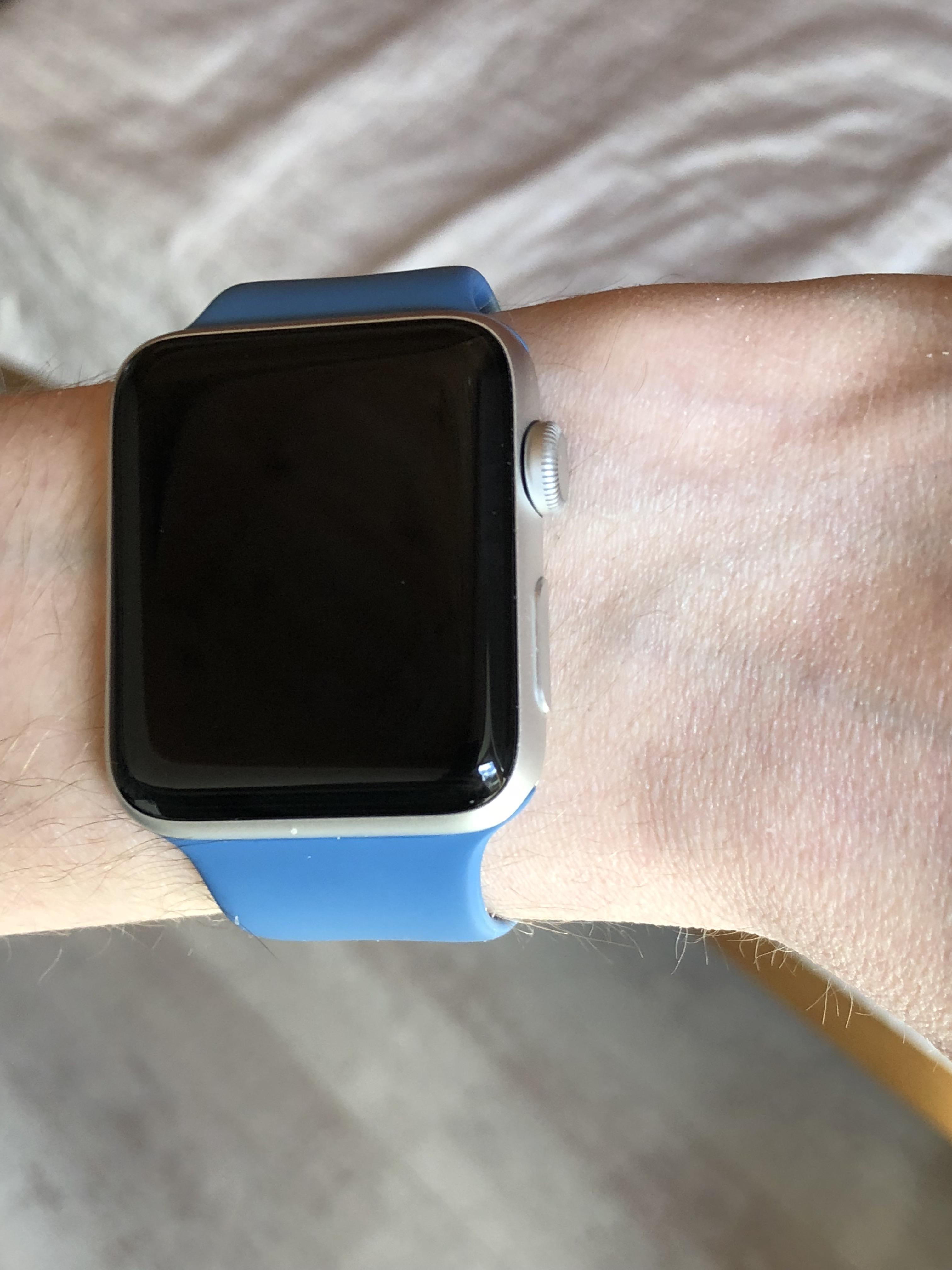Denim blue sportband from the spring collection r/AppleWatch