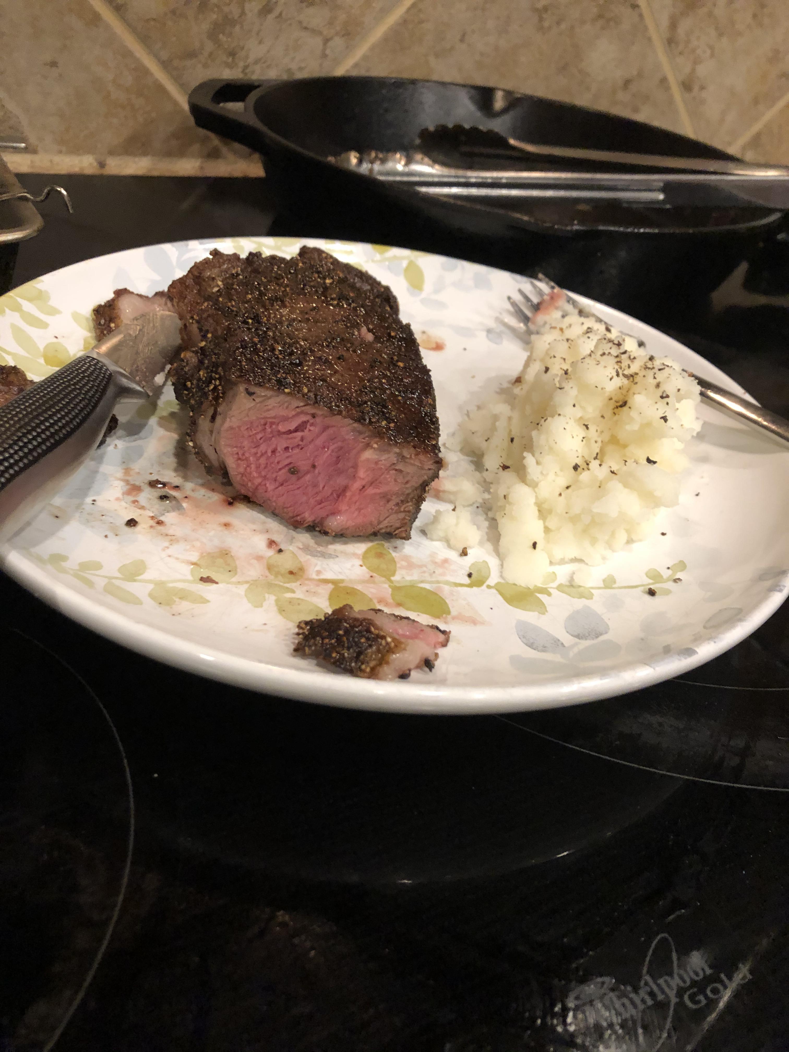 NY Strip. Cast iron/Oven r/steak