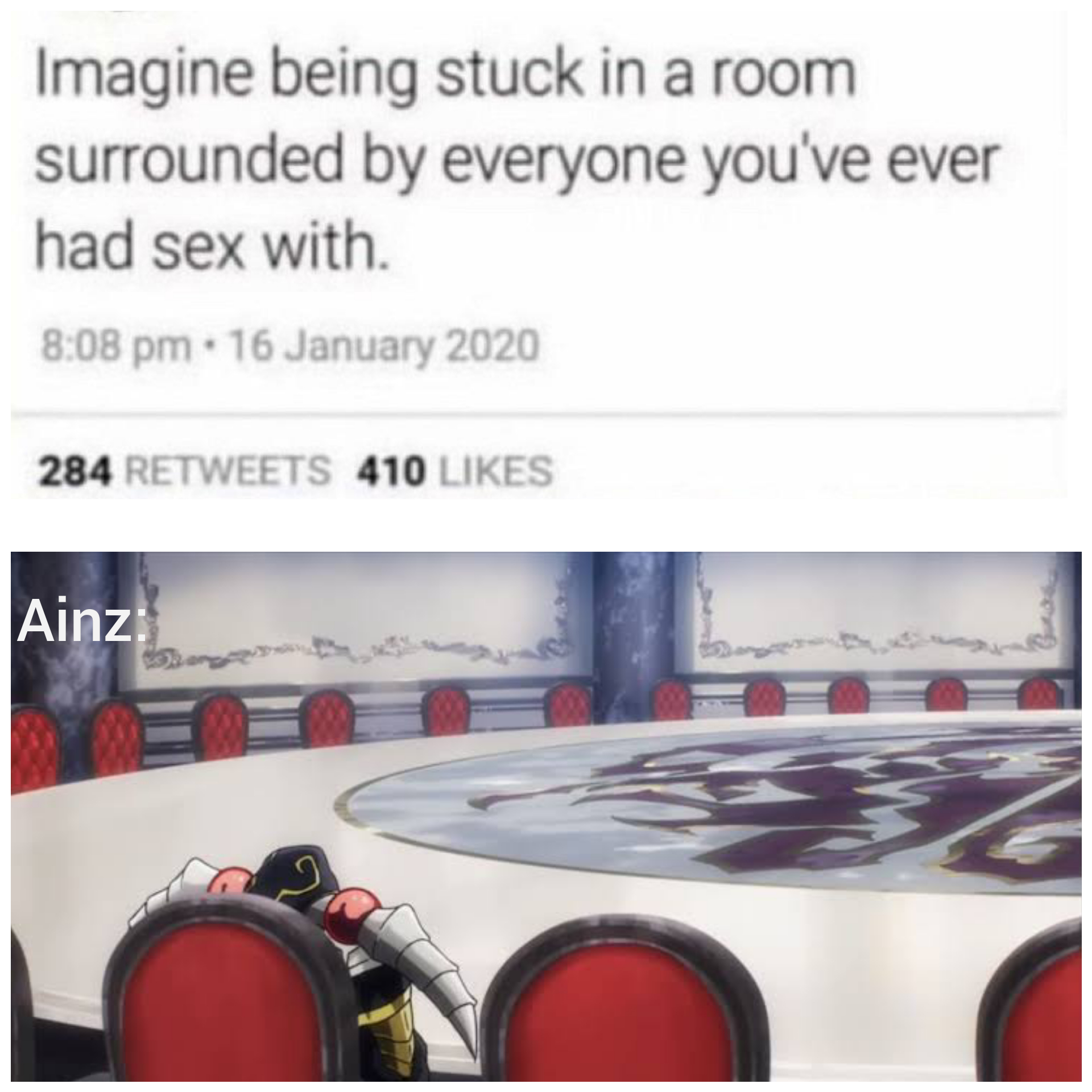 The irony of being the bone daddy yet you can't bone anyone. overlord