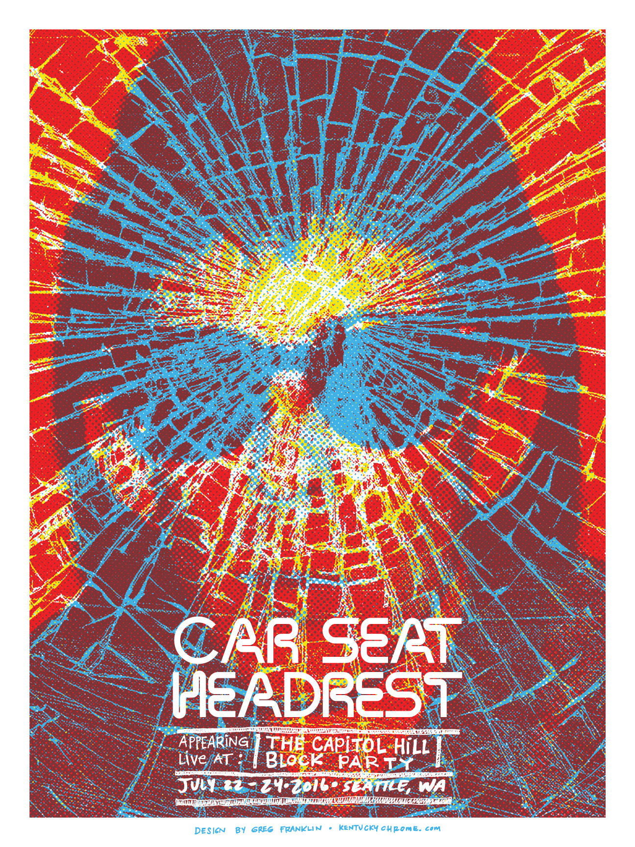 New gigposter design for Car Seat Headrest in Seattle, WA this weekend