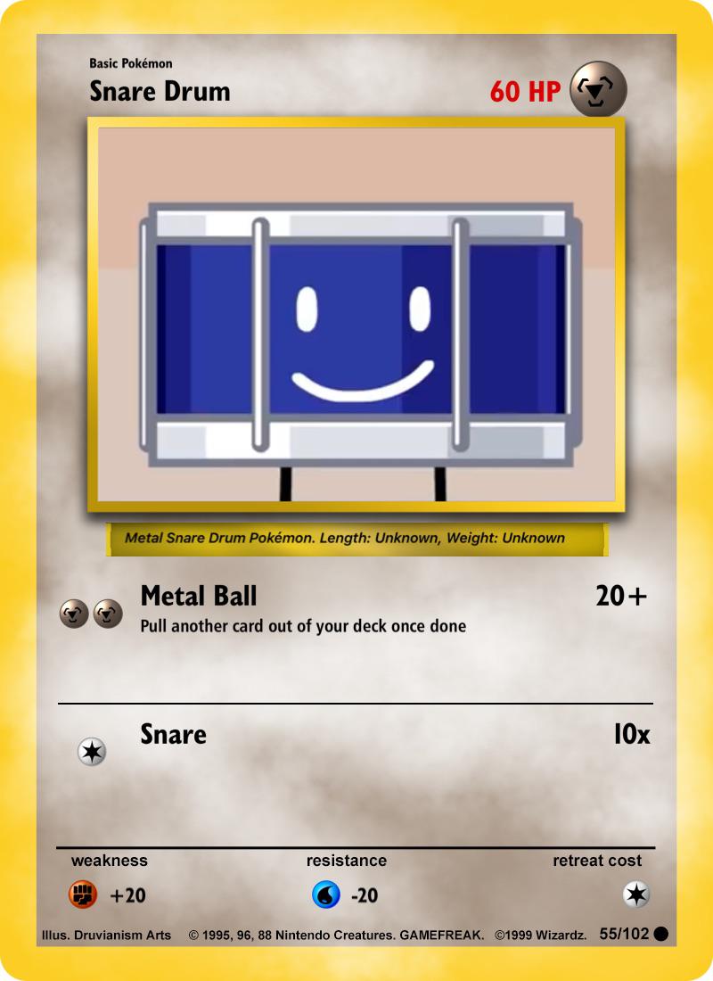 Making BFB/TPOT characters into Pokémon Cards until there’s none left