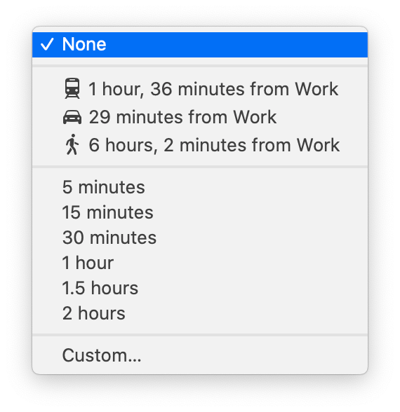 Why does Calendar travel time default to my Work address? r/MacOS