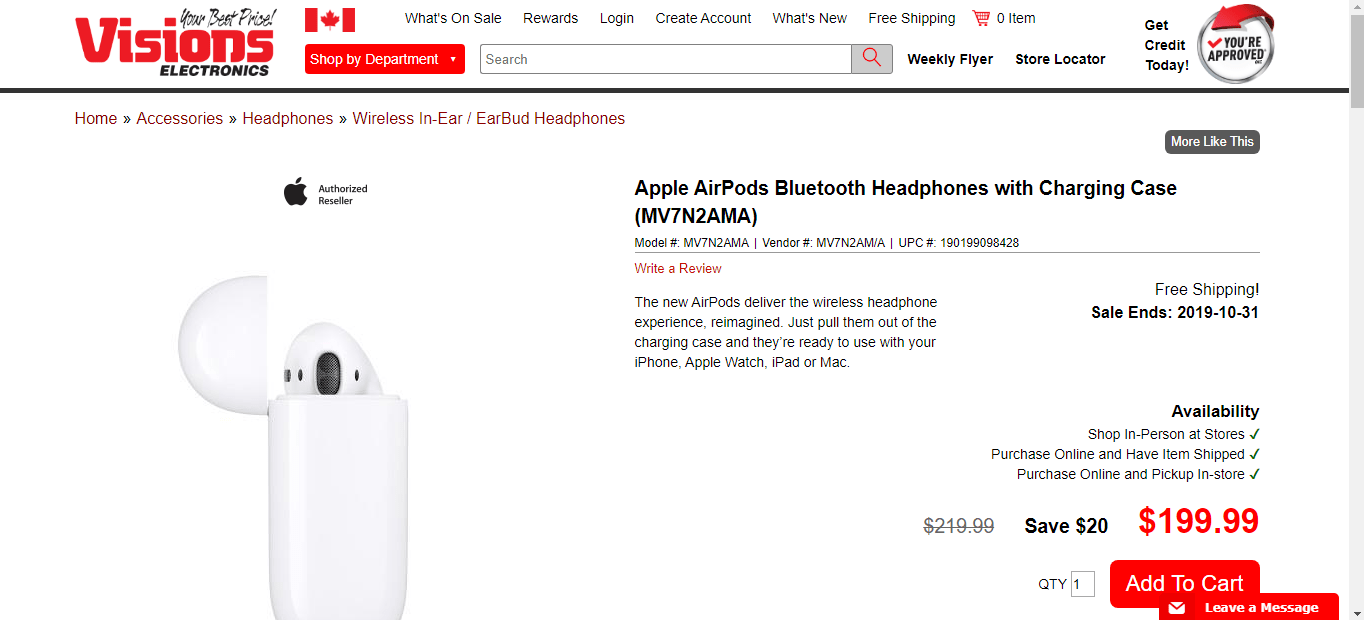 Is this website/seller legit? They're selling AirPods for CAD 199.99