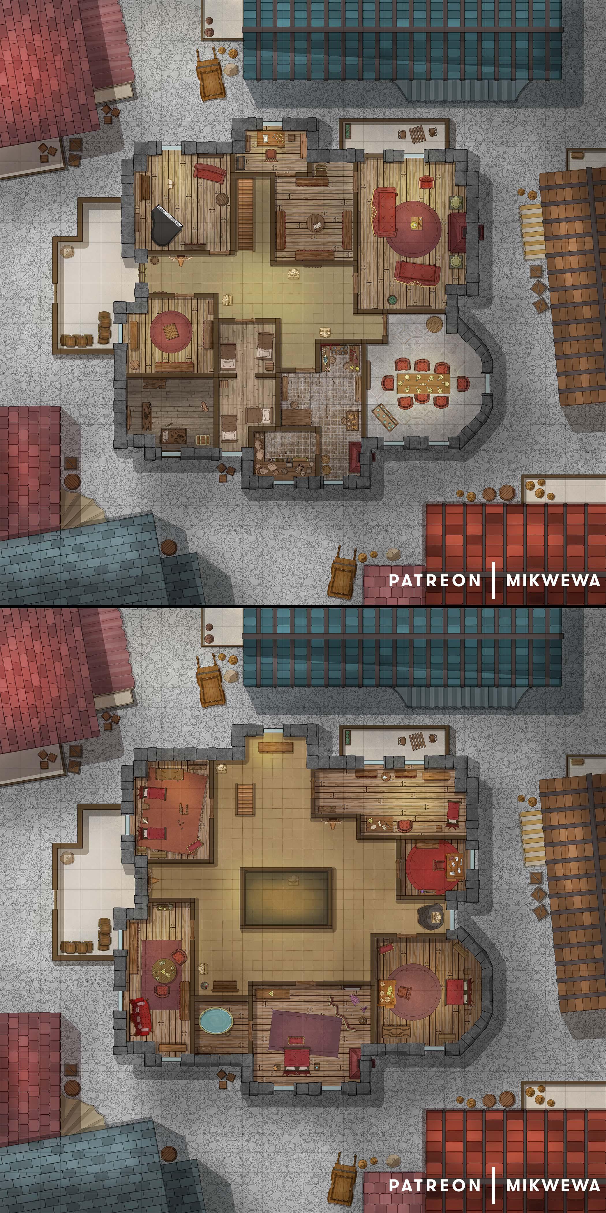 Your local noble's house on two floors [30x30] r/FoundryVTT