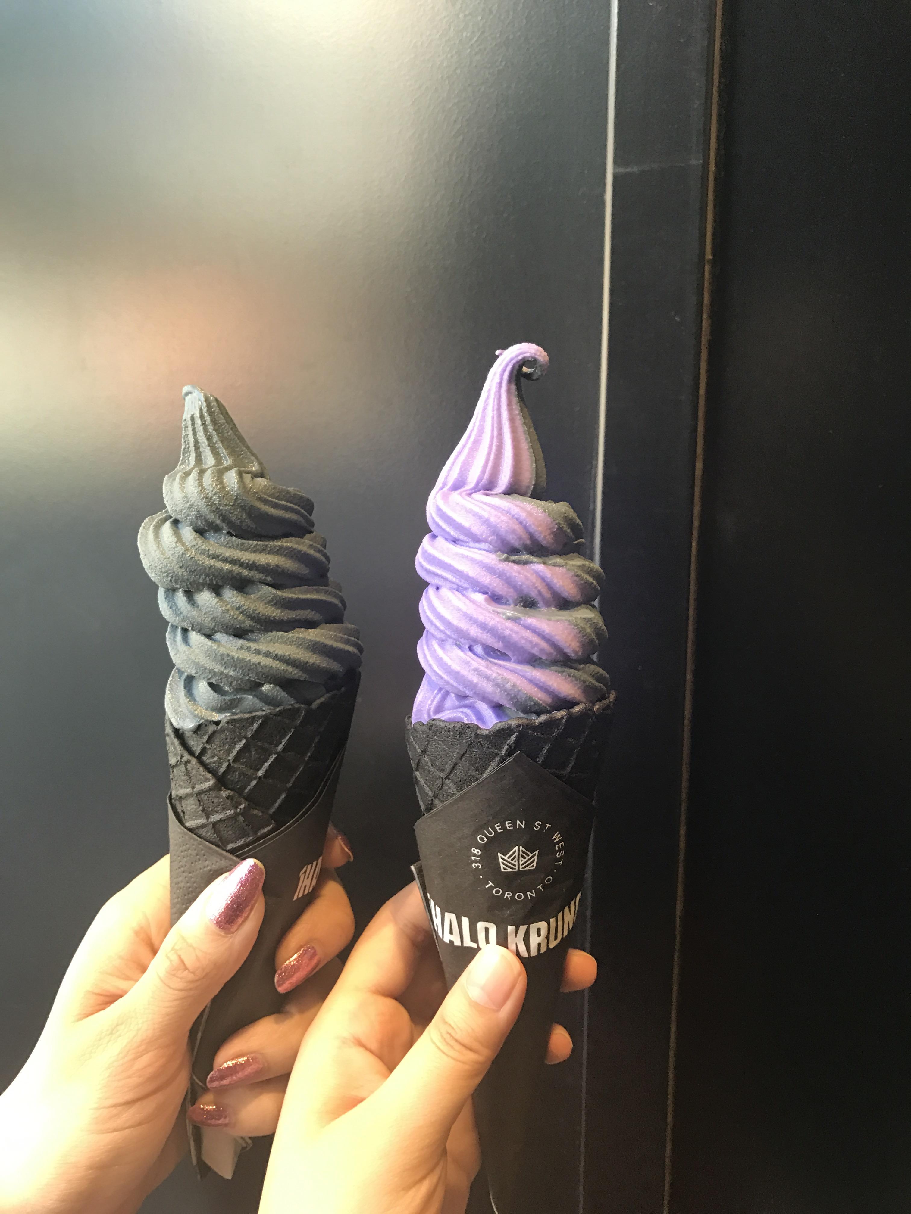 [I ate] Charcoal and ube ice cream r/food