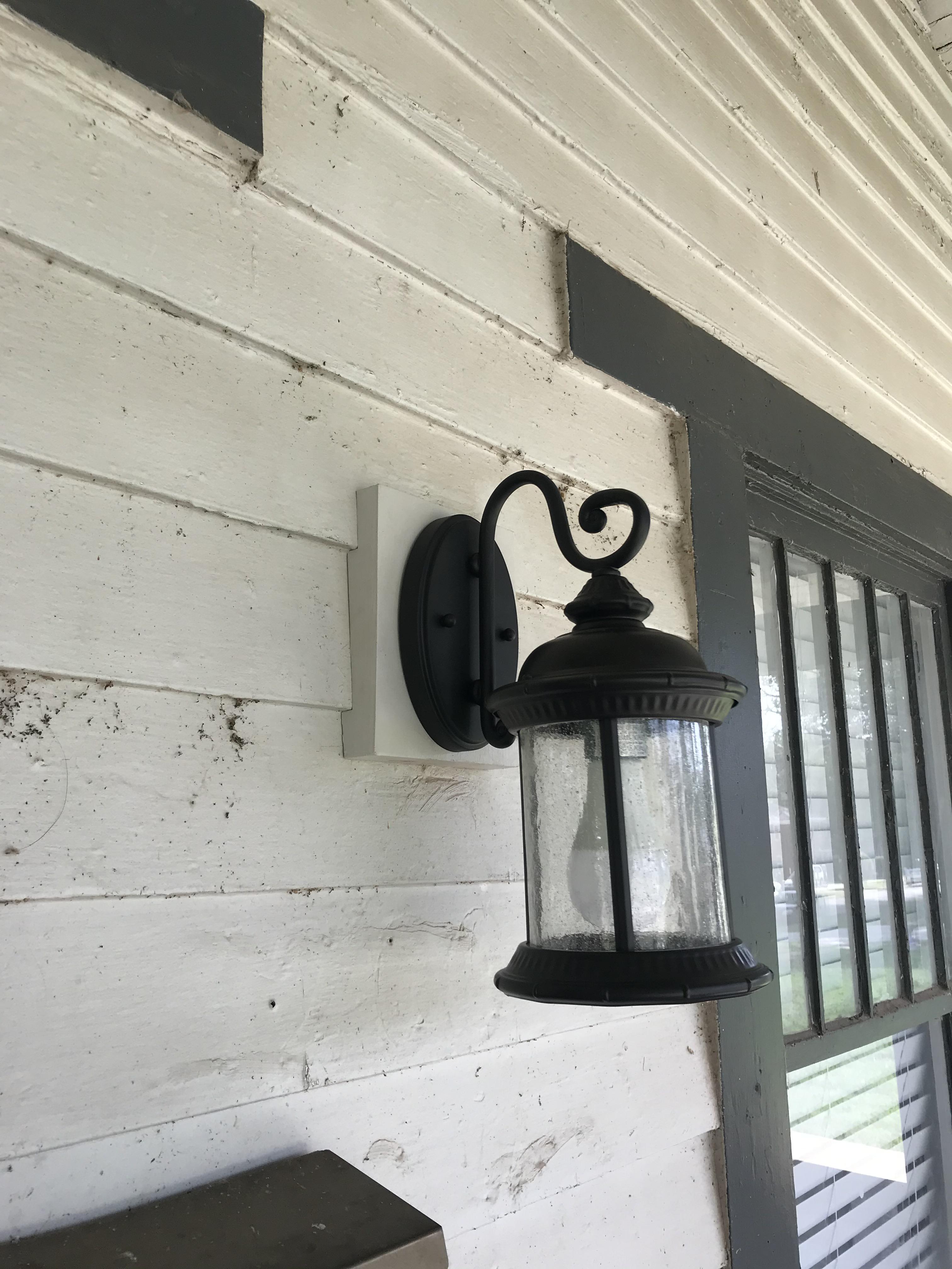 Printed a custom surface mounting block for my new front porch light