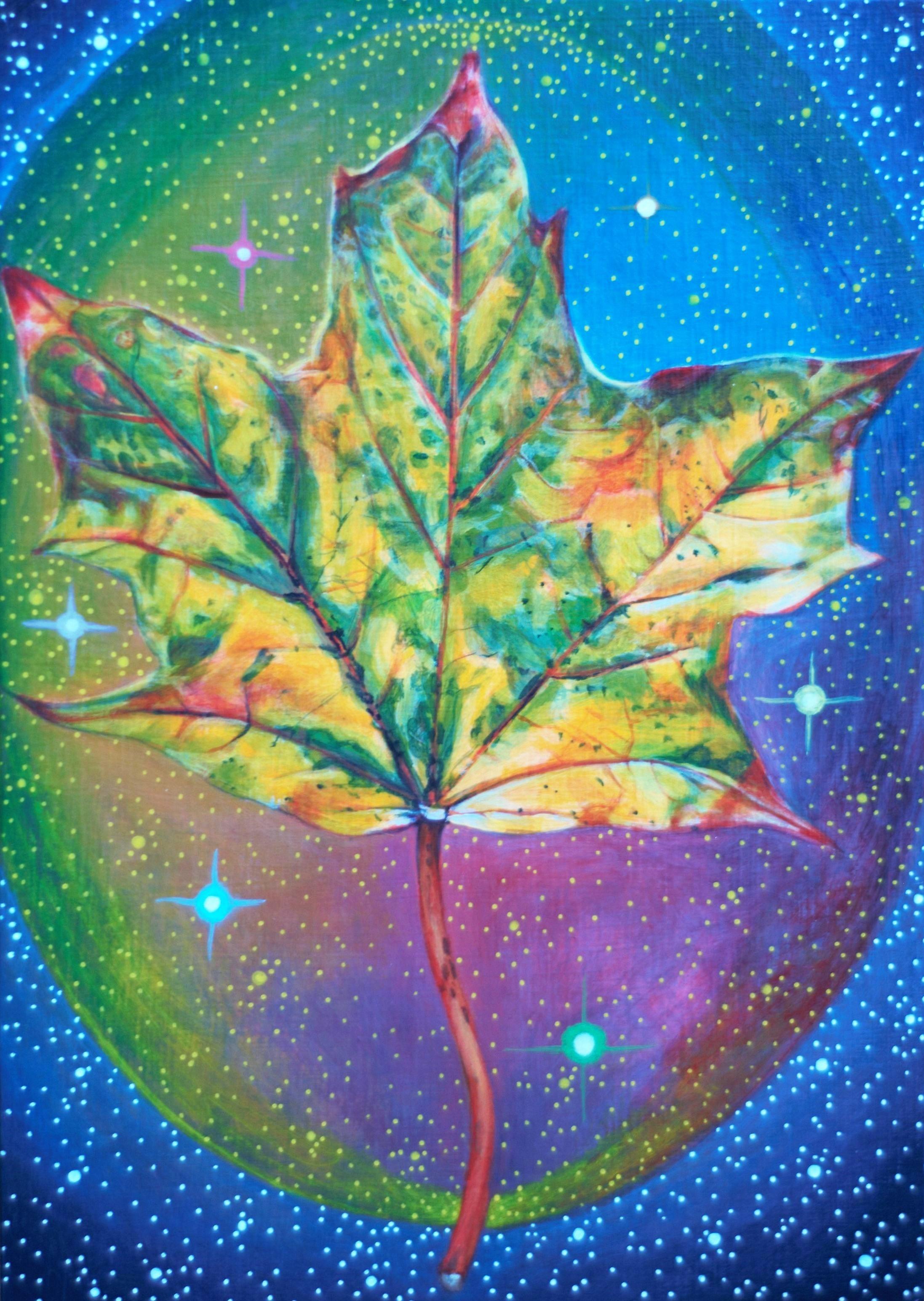 Magic Maple, Acrylic on wooden panel, 5" x 7" r/Art